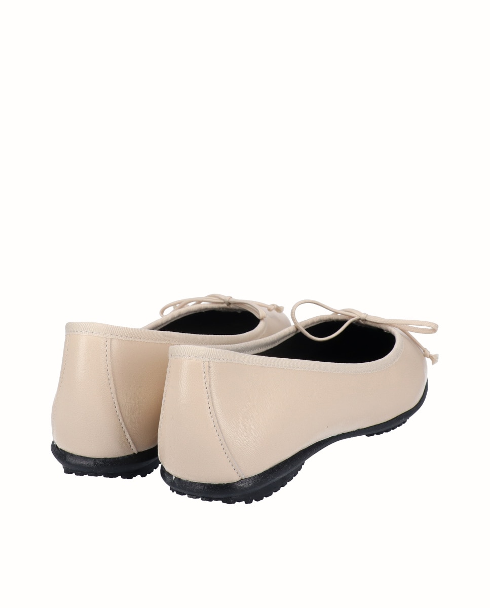 Bailarinas de mujer planas de piel - D'Chicas - Beige Beige-2