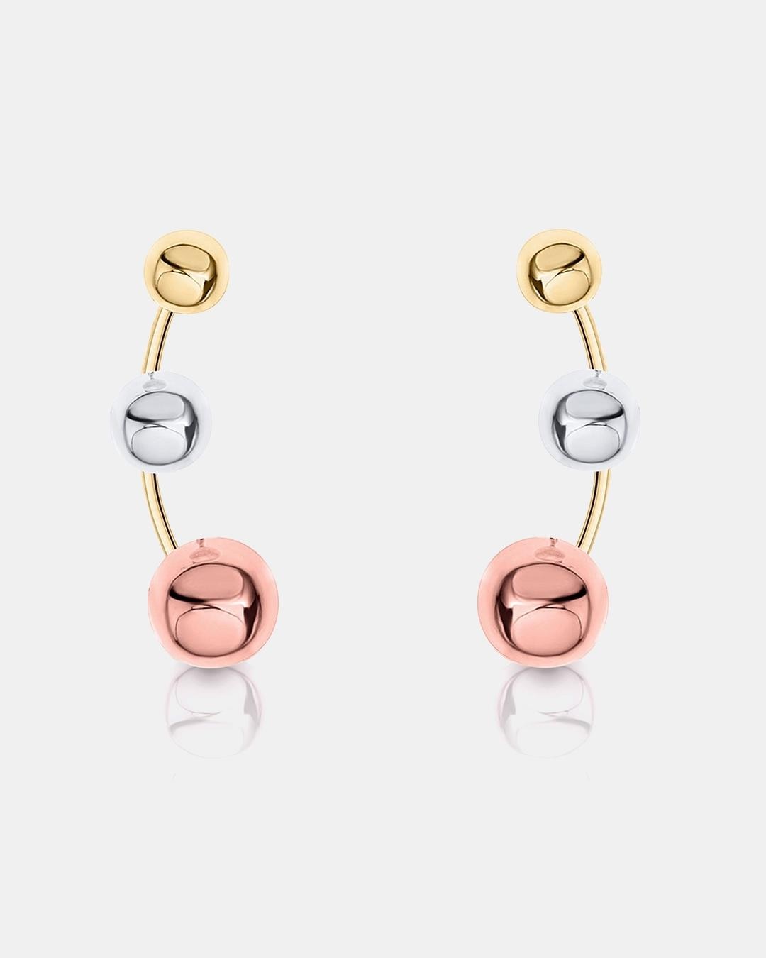 Pendientes trepadores tricolore en oro amarillo, rosa y blanco de 18 kt - MUMIT - Multicolor Multicolor-1