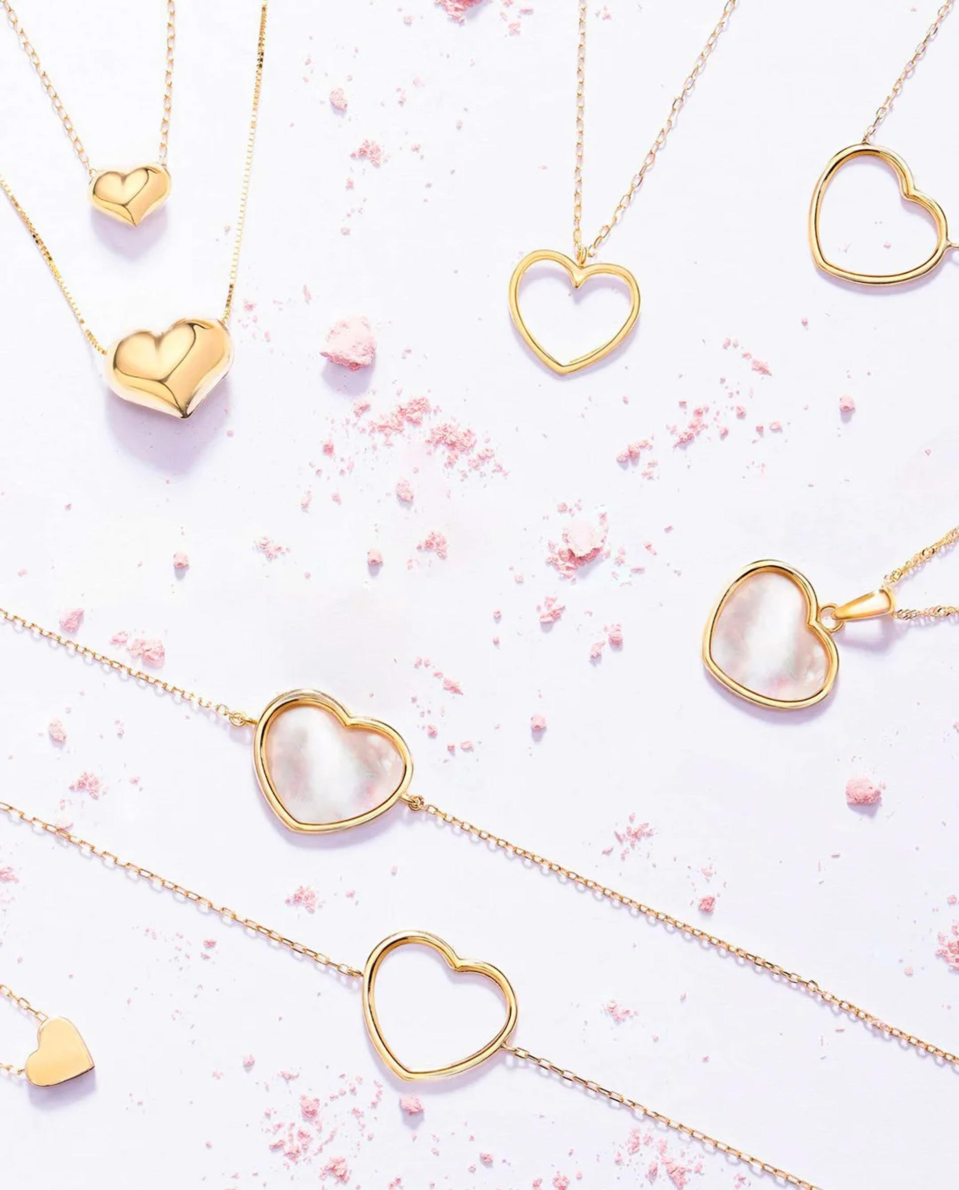 Gargantilla heart de nácar en oro amarillo de 18 kt - MUMIT - Dorado Dorado-1