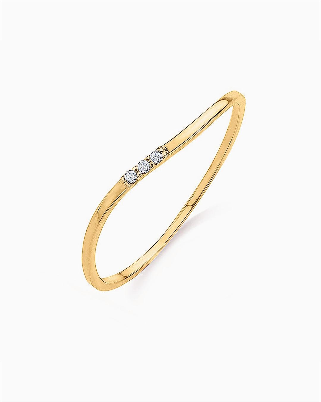 Sortija wave de diamantes en oro amarillo de 18 kt - MUMIT - Dorado Dorado-1