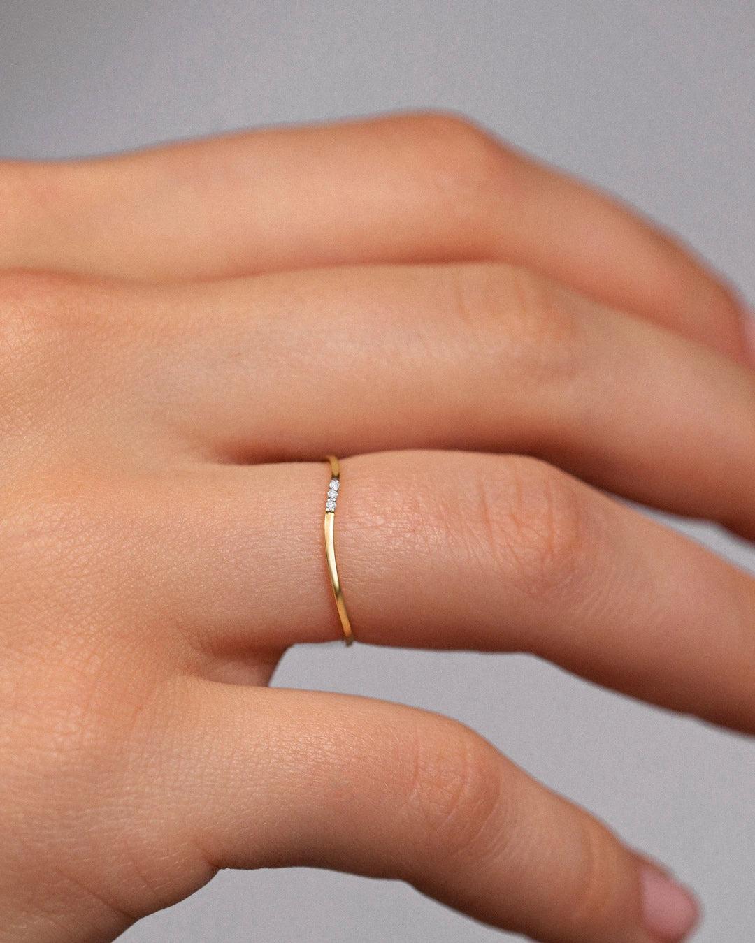 Sortija wave de diamantes en oro amarillo de 18 kt - MUMIT - Dorado Dorado-2