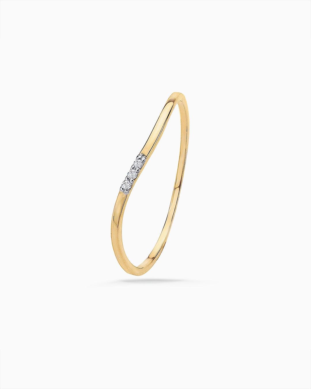 Sortija wave de diamantes en oro amarillo de 18 kt - MUMIT - Dorado Dorado-4