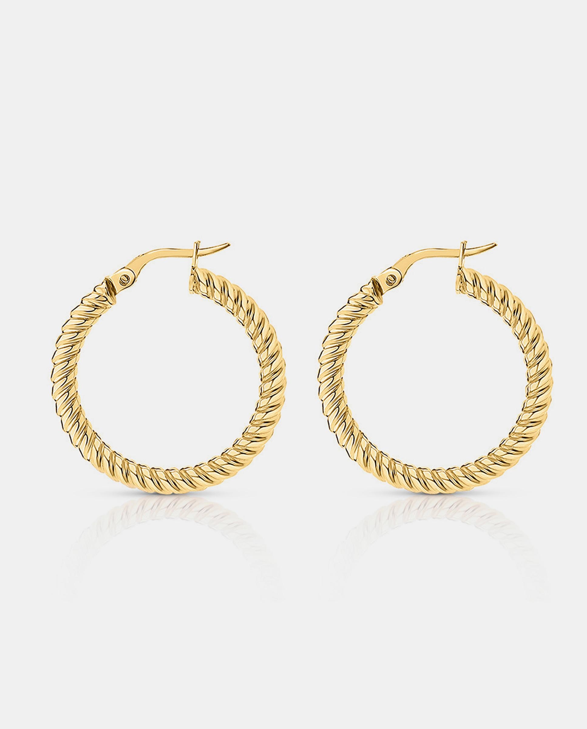 Imagen 2 de Pendientes aro gallonado grande en oro amarillo de 18 kt - MUMIT - Dorado Dorado