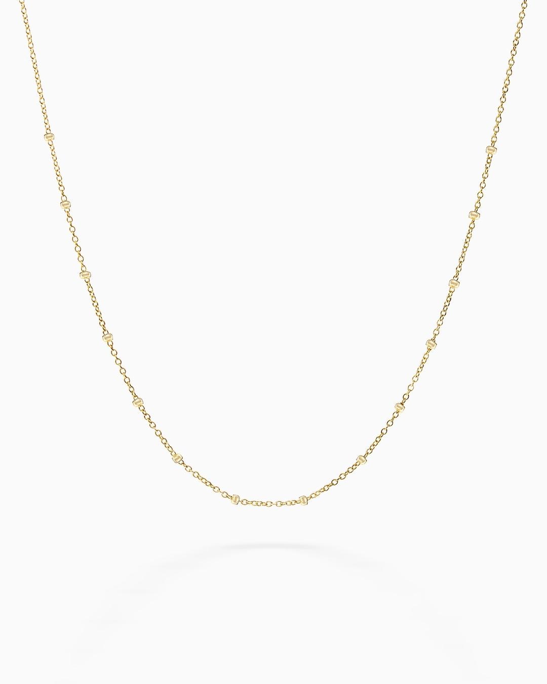Imagen 0 de Cadena de bolitas diamantadas en oro amarillo de 18 kt Dorado