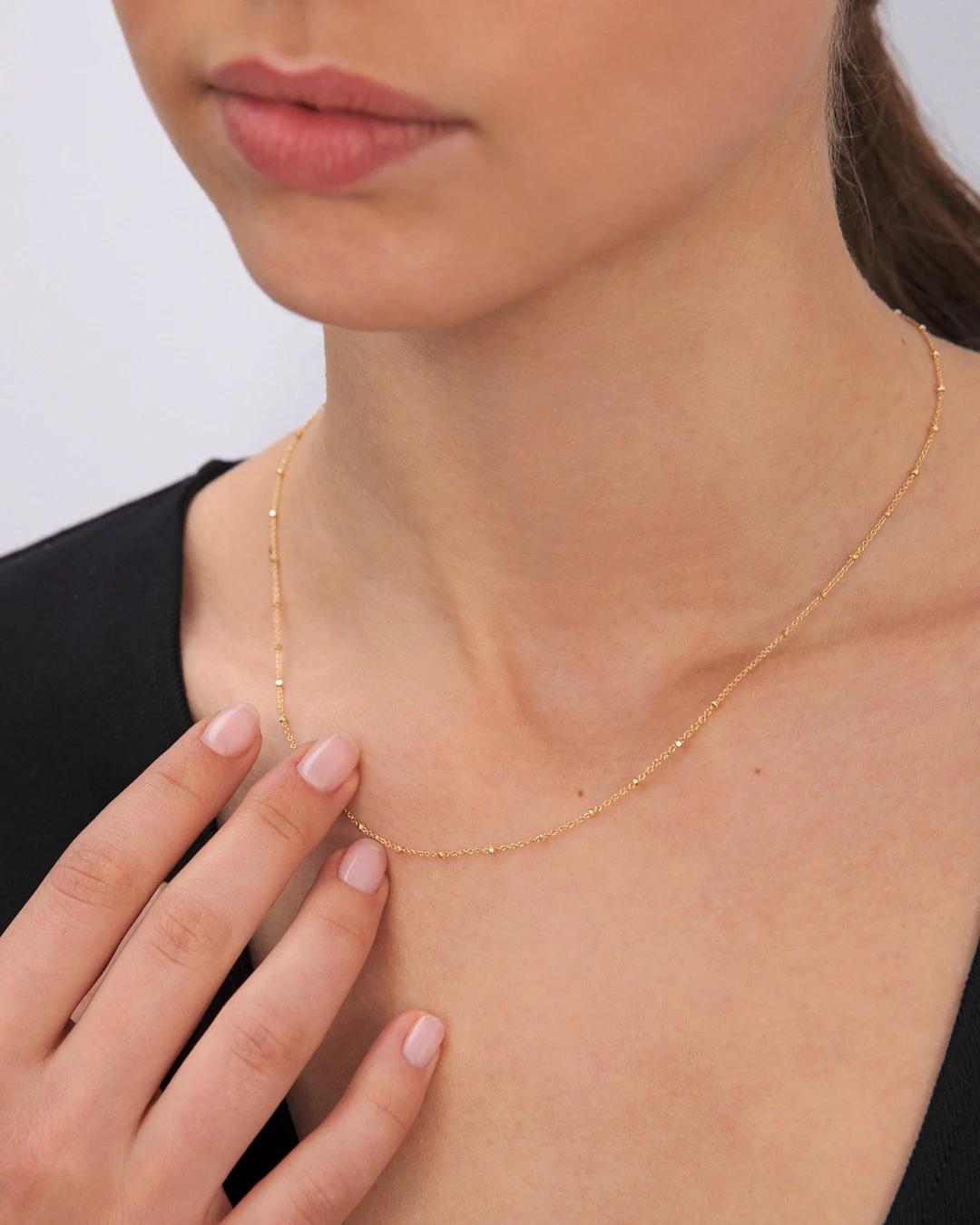 Cadena de bolitas diamantadas en oro amarillo de 18 kt - MUMIT - Dorado Dorado-2