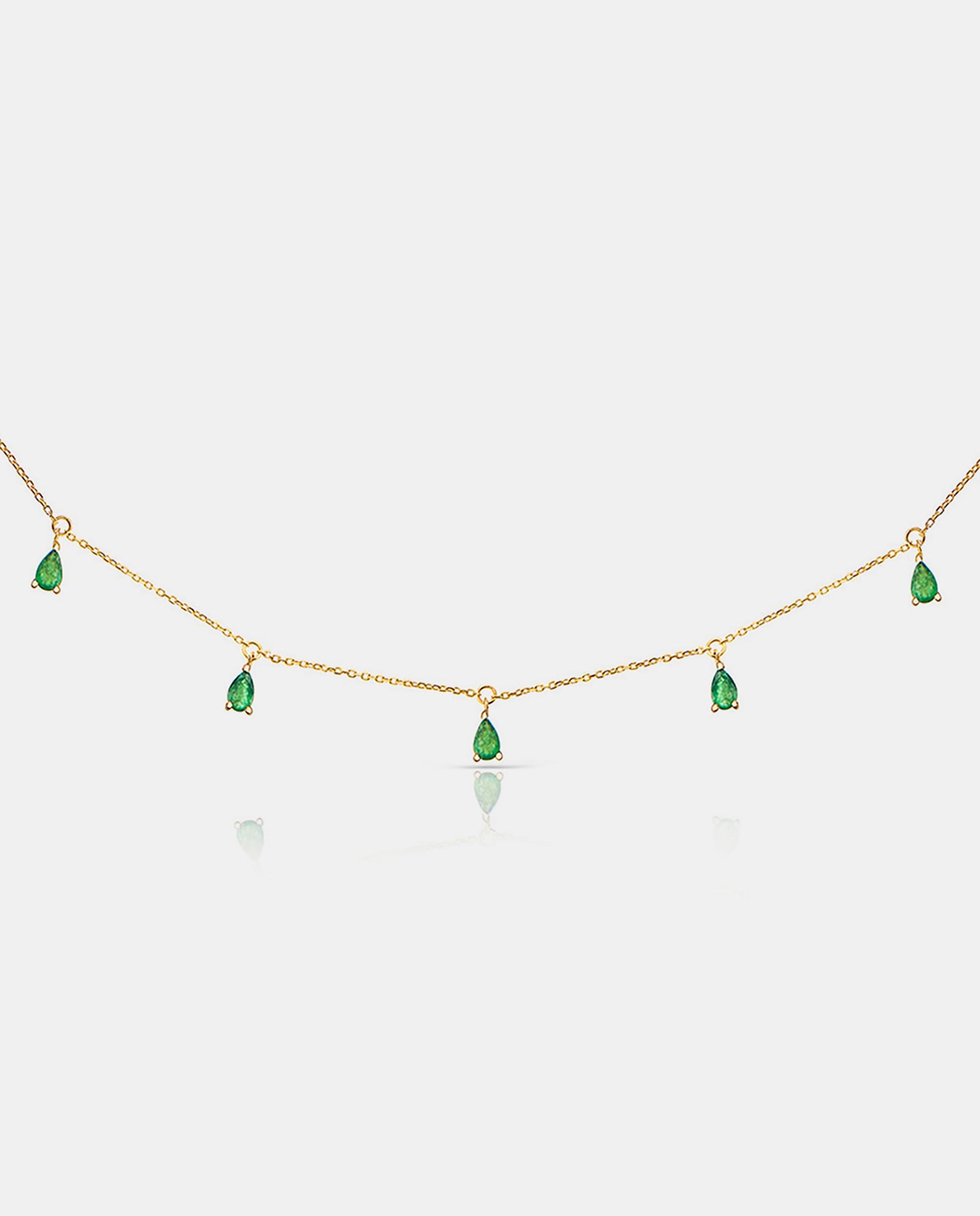 Choker eternity colors de esmeralda en oro amarillo de 18 kt - MUMIT - Verde Verde-3