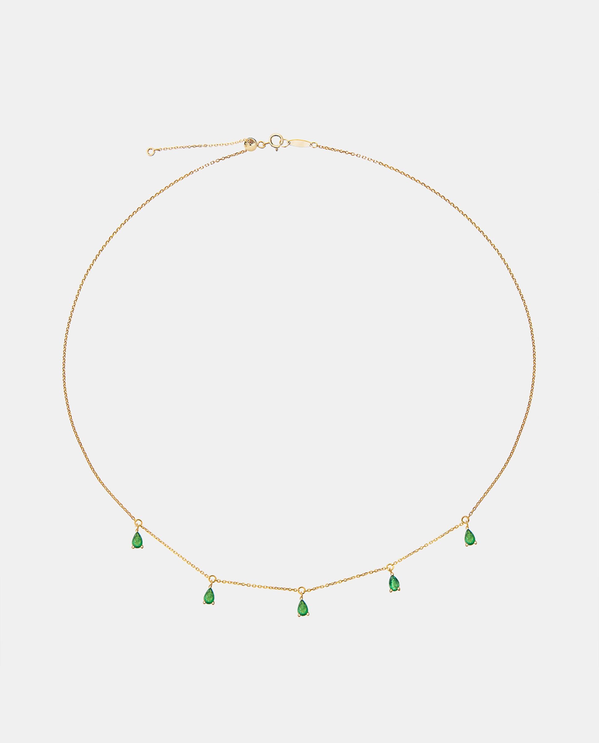 Choker eternity colors de esmeralda en oro amarillo de 18 kt - MUMIT - Verde Verde-4