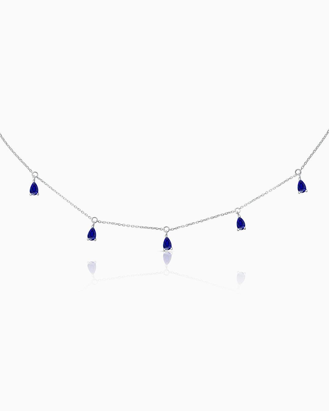 Choker eternity colors de zafiro en oro blanco de 18 kt - MUMIT - Azul Azul-1