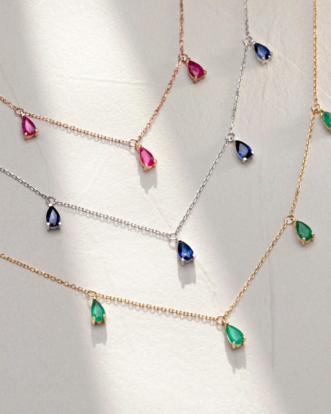 Choker eternity colors de zafiro en oro blanco de 18 kt - MUMIT - Azul Azul-4