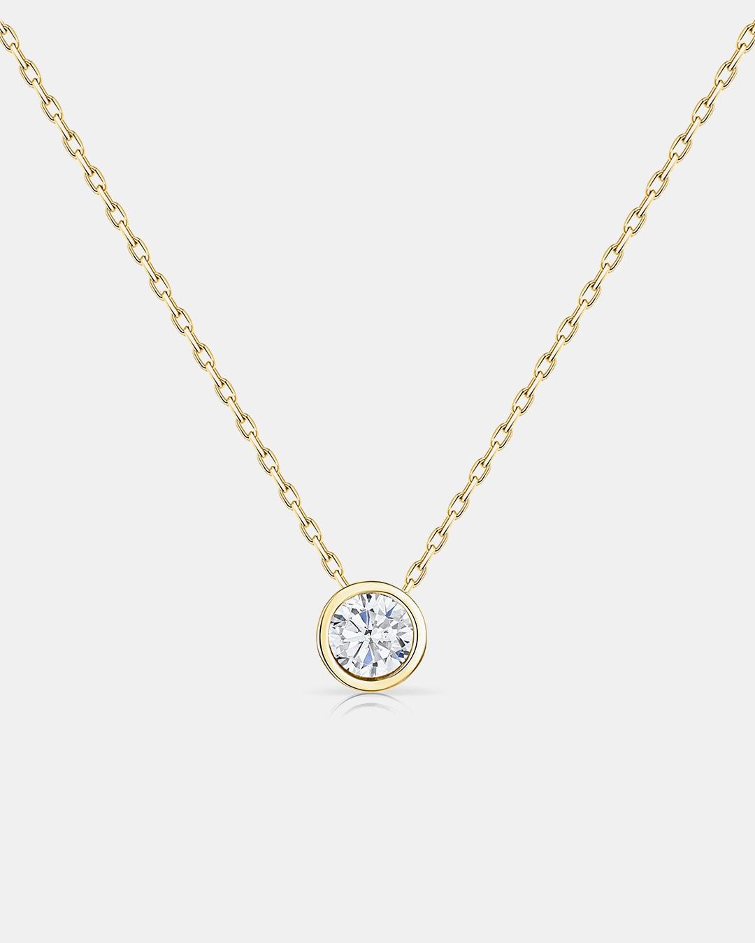 Imagen 0 de Gargantilla stud diamante en oro amarillo de 18 kt Blanco