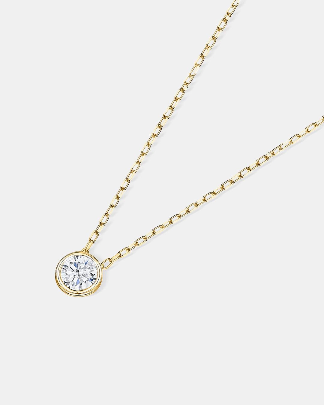 Gargantilla stud diamante en oro amarillo de 18 kt - MUMIT - Blanco Blanco-4