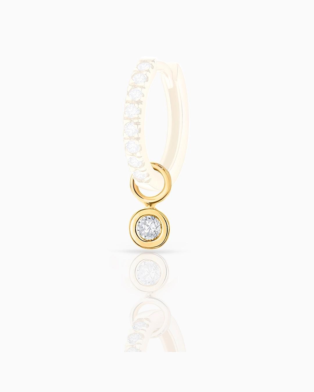 Imagen 3 de Charm para pendiente de aro chatón de diamante en oro de 18 kt - MUMIT - Blanco Blanco