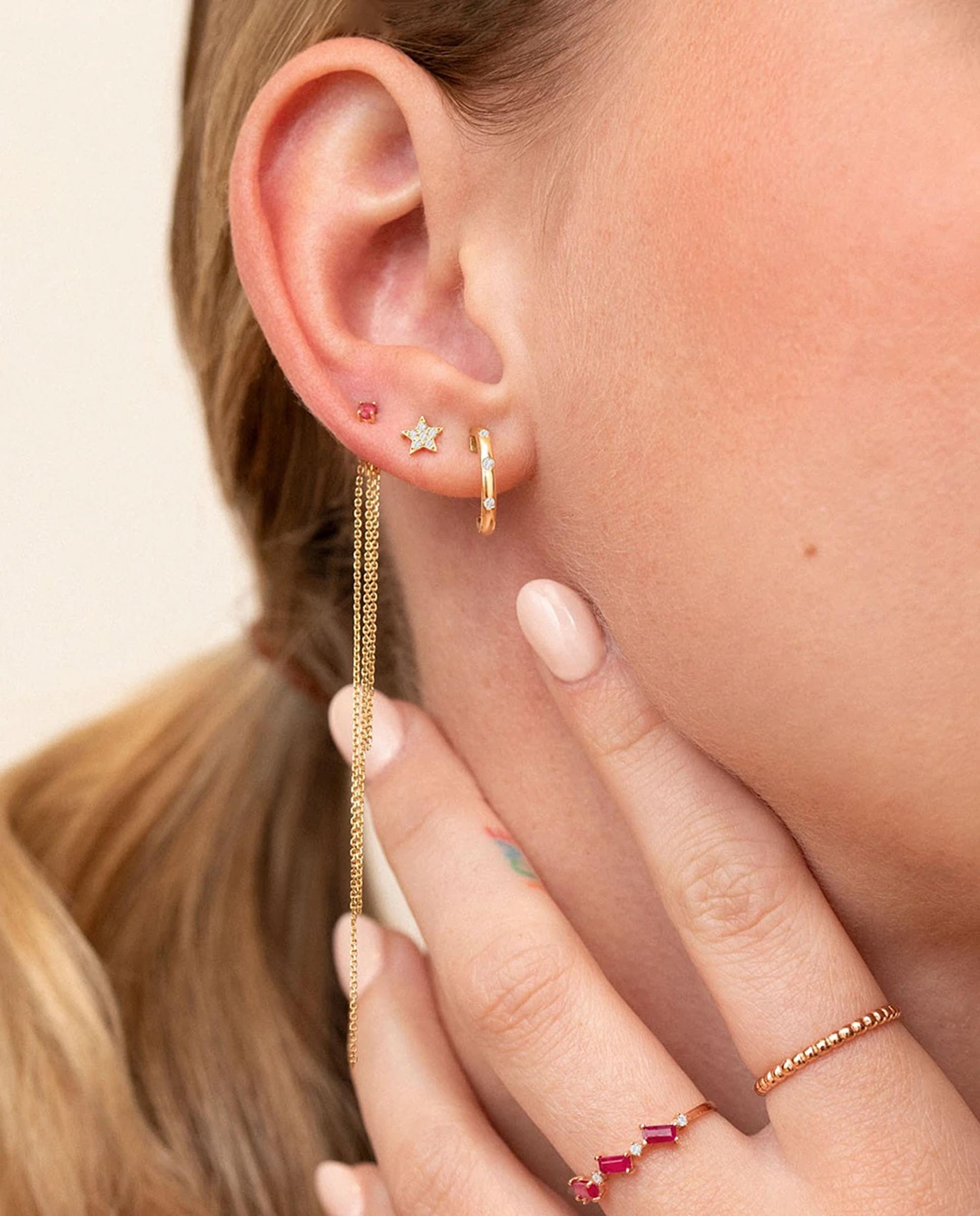 Imagen 2 de Pendientes allied de diamantes en oro amarillo de 18 kt - MUMIT - Dorado Dorado
