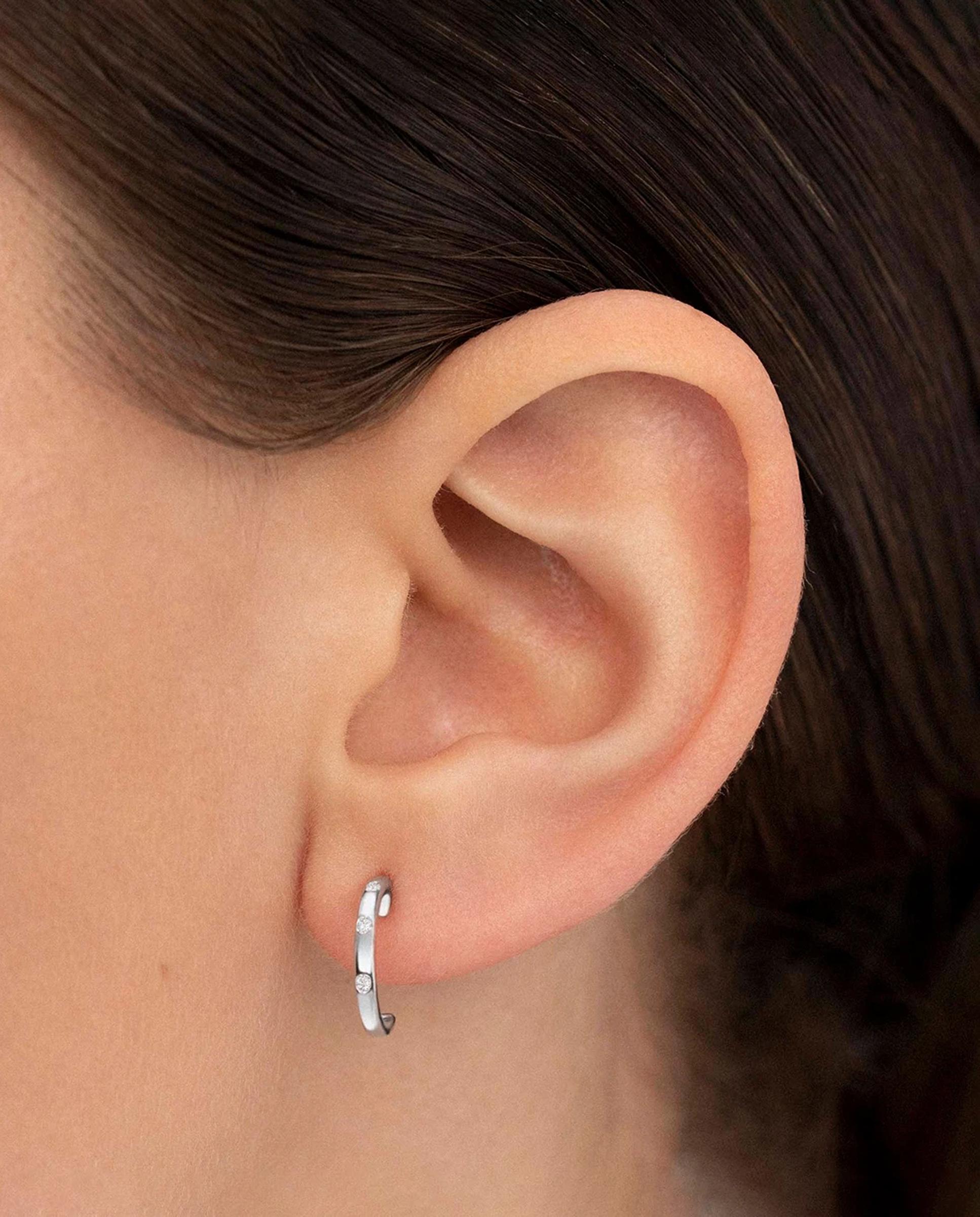 Imagen 2 de Pendientes allied de diamantes en oro blanco de 18 kt - MUMIT - Plata Plata