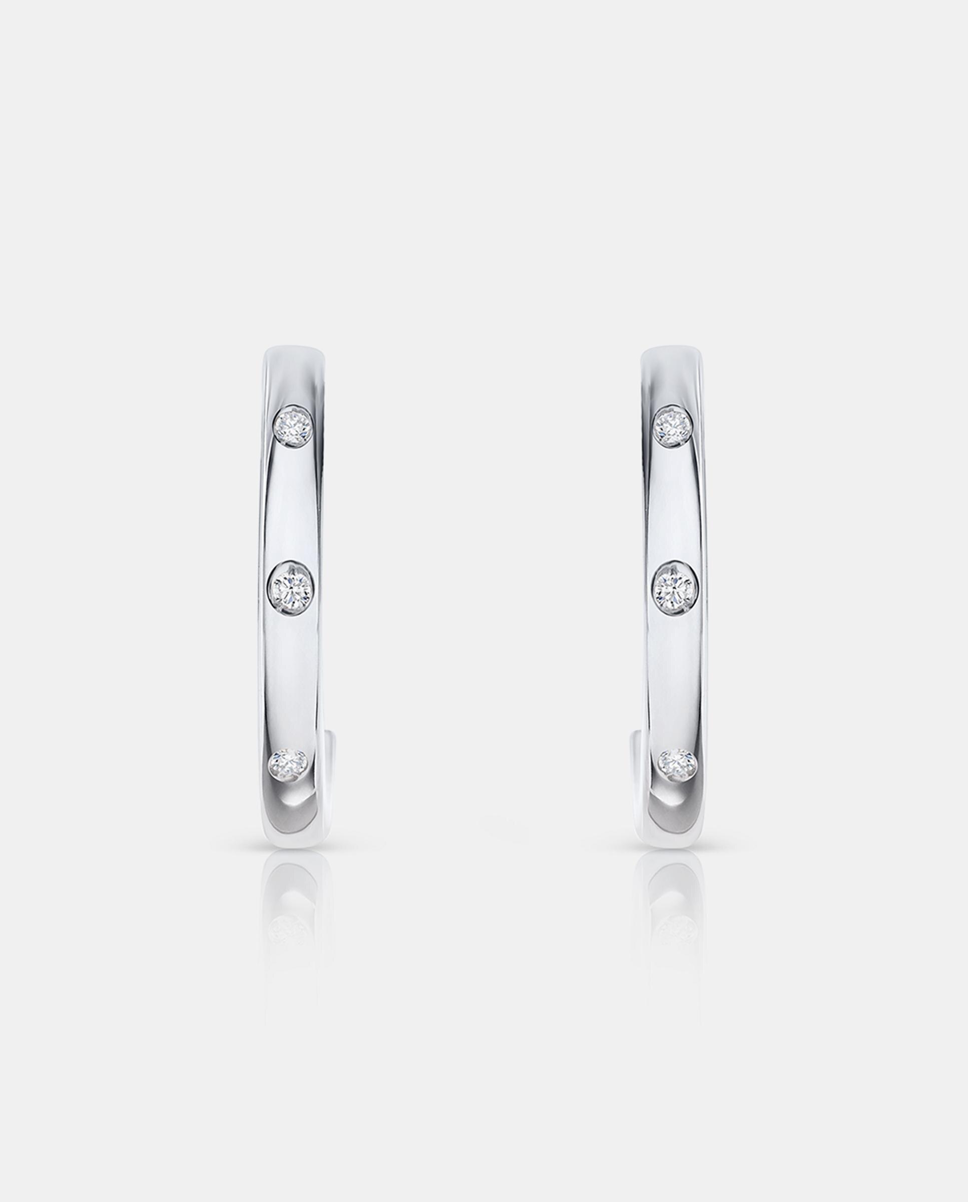 Imagen 3 de Pendientes allied de diamantes en oro blanco de 18 kt - MUMIT - Plata Plata