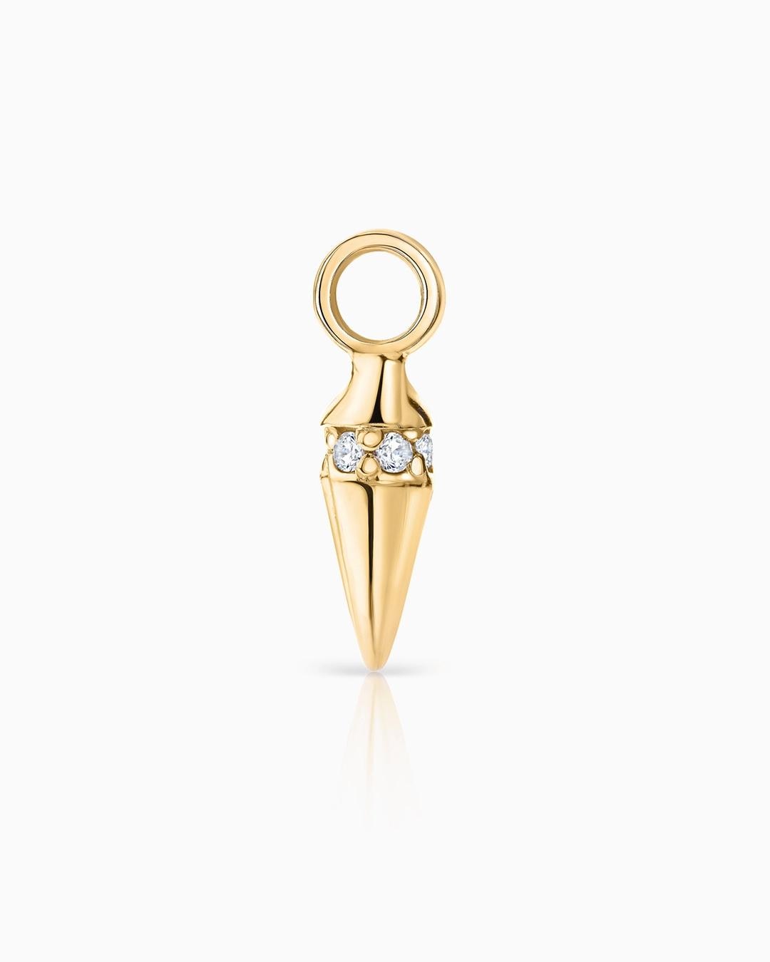Imagen 1 de Charm para pendiente de aro punk de diamantes en oro de 18 kt Blanco