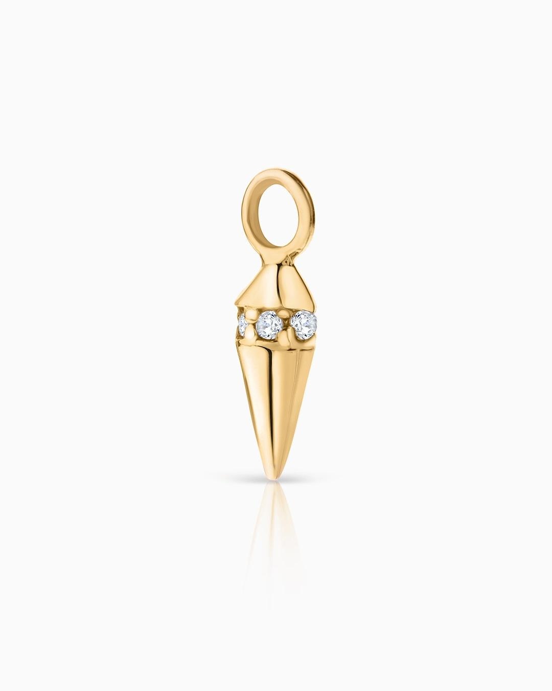 Imagen 4 de Charm para pendiente de aro punk de diamantes en oro de 18 kt - MUMIT - Blanco Blanco