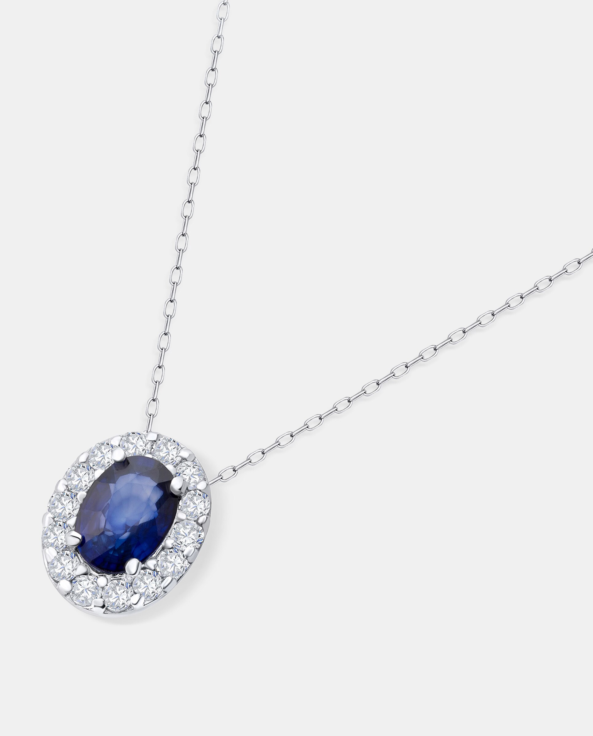 Cadena con colgante nicole de zafiro y diamantes en oro blanco de 18 kt - MUMIT - Zafiro Zafiro-2
