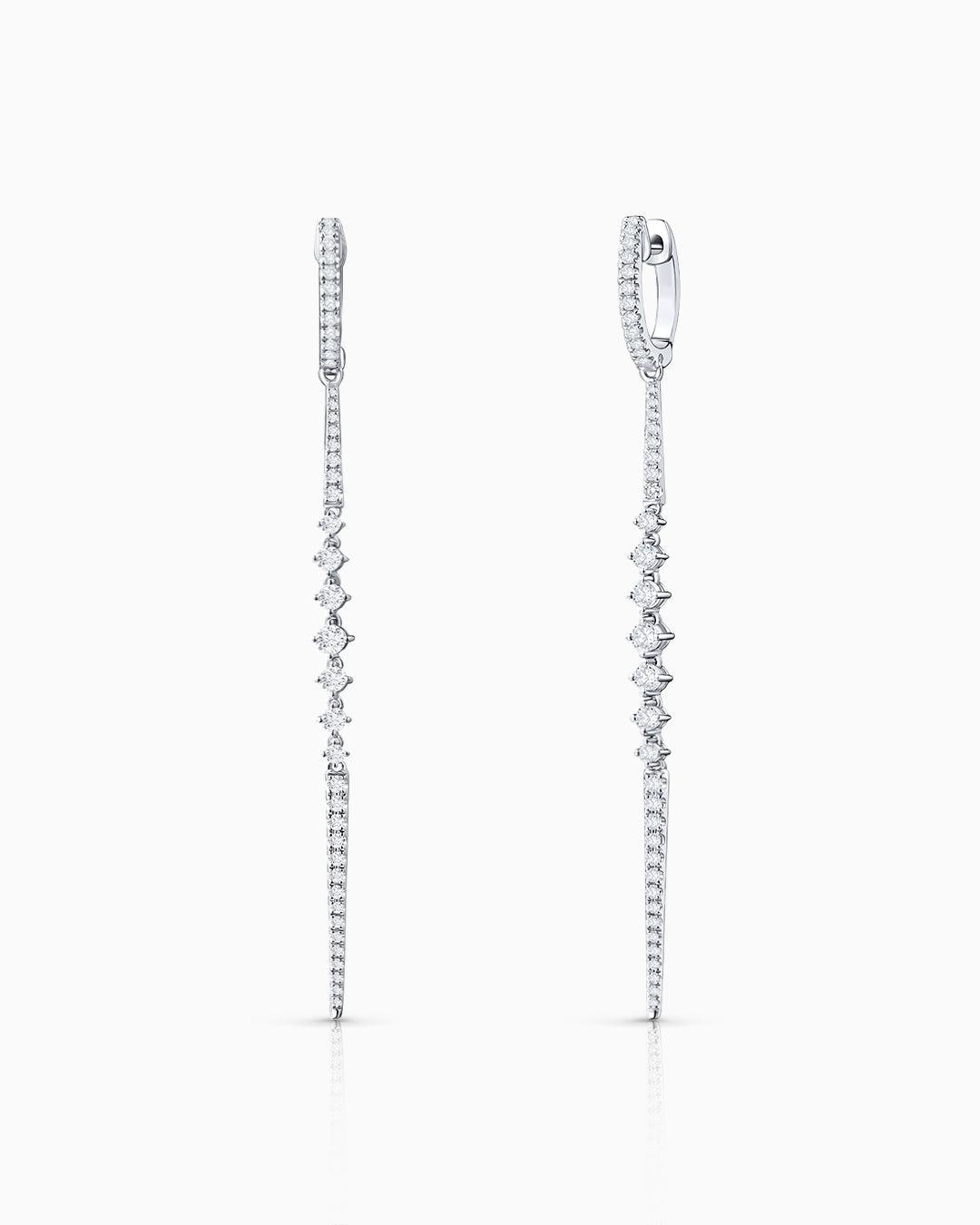 Pendientes lynn de diamantes en oro de 18 kt - MUMIT - Blanco Blanco-1