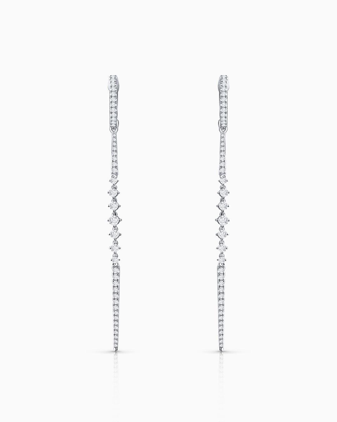 Pendientes lynn de diamantes en oro de 18 kt - MUMIT - Blanco Blanco-3