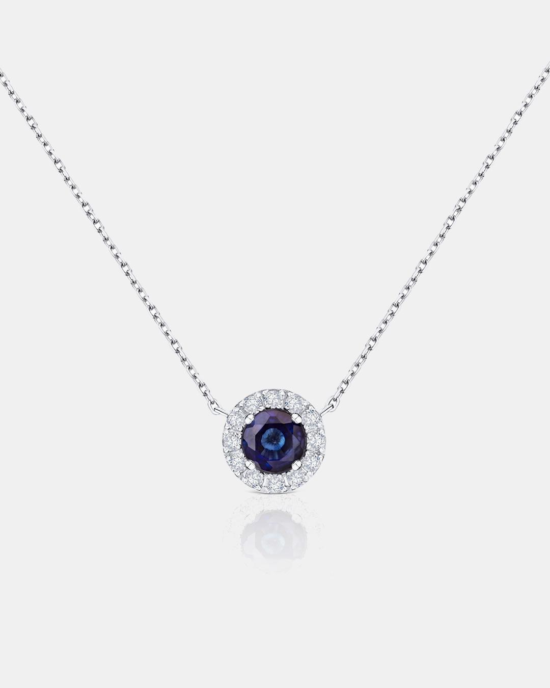 Gargantilla anette de zafiro y diamantes en oro blanco de 18 kt - MUMIT - Azul Azul-1