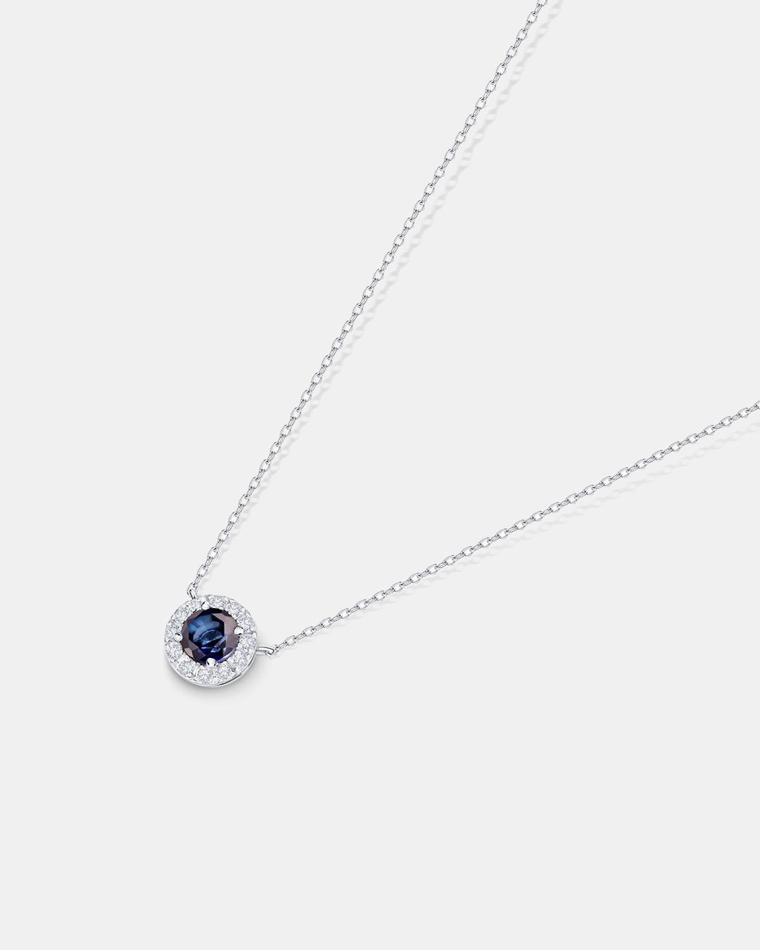 Gargantilla anette de zafiro y diamantes en oro blanco de 18 kt - MUMIT - Azul Azul-4
