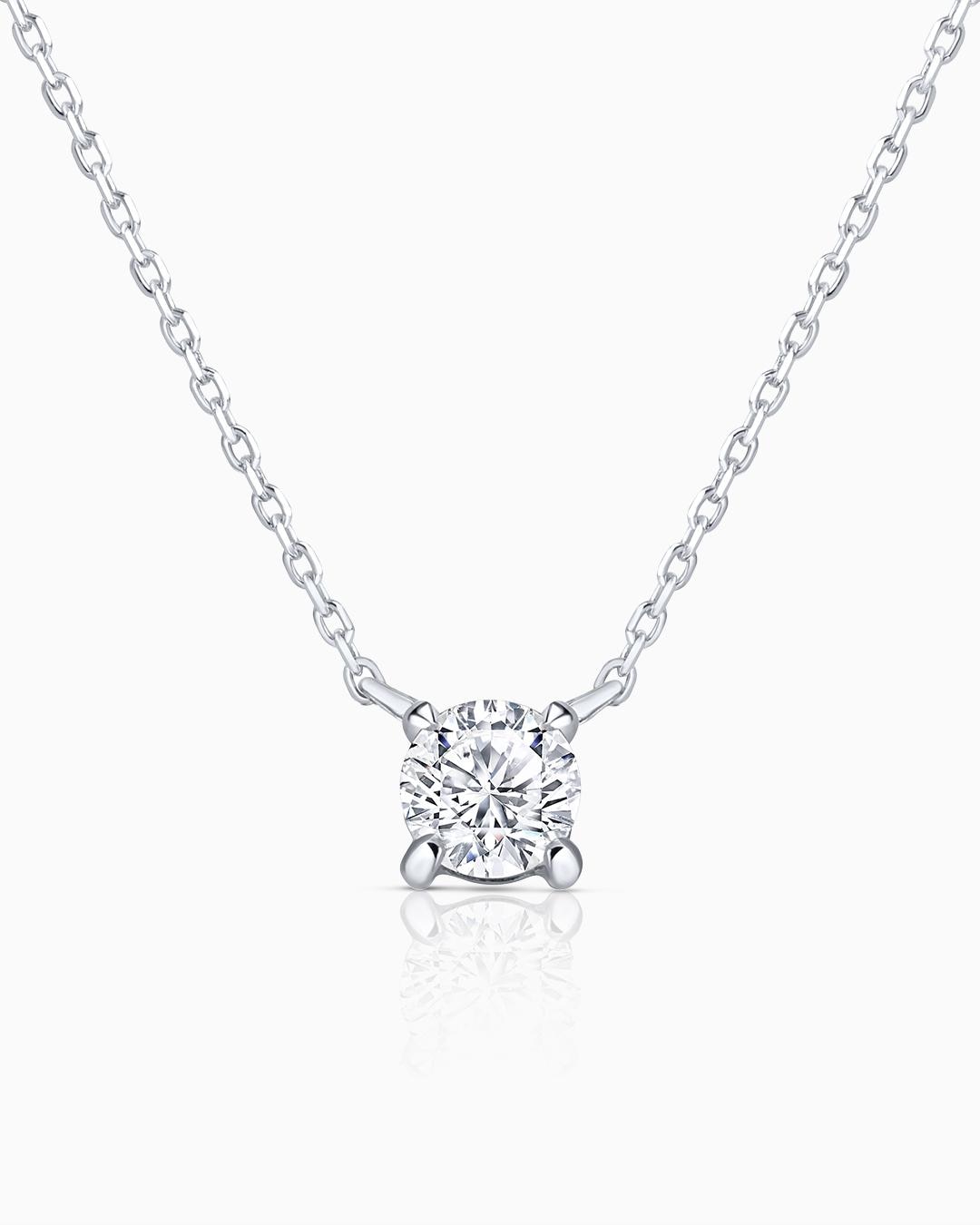 Gargantilla eve de diamante 0,10 cts. en oro blanco de 18 kt - MUMIT - Blanco Blanco-1