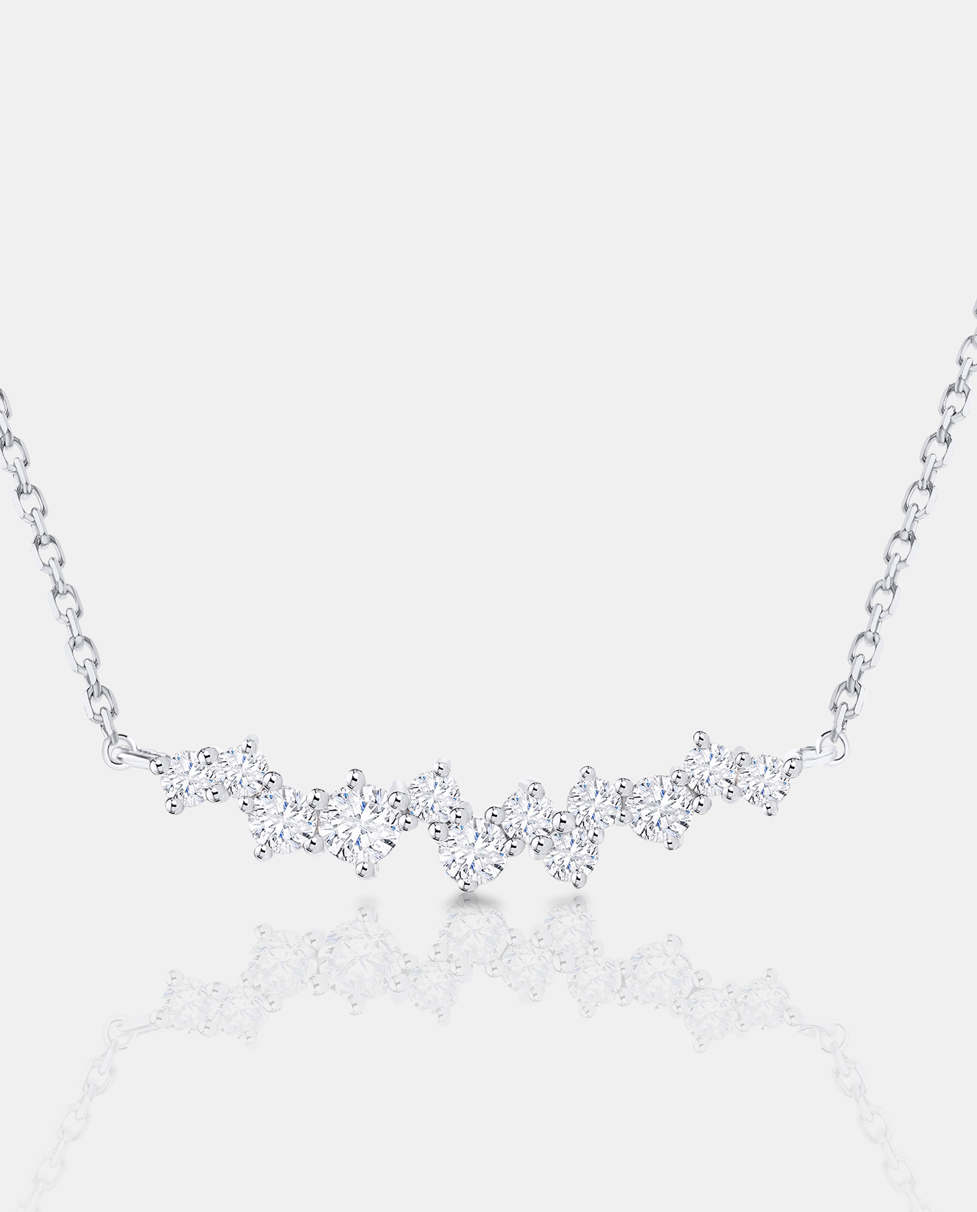 Gargantilla luz de luna de diamantes en oro blanco de 18 kt - MUMIT - Blanco Blanco-3