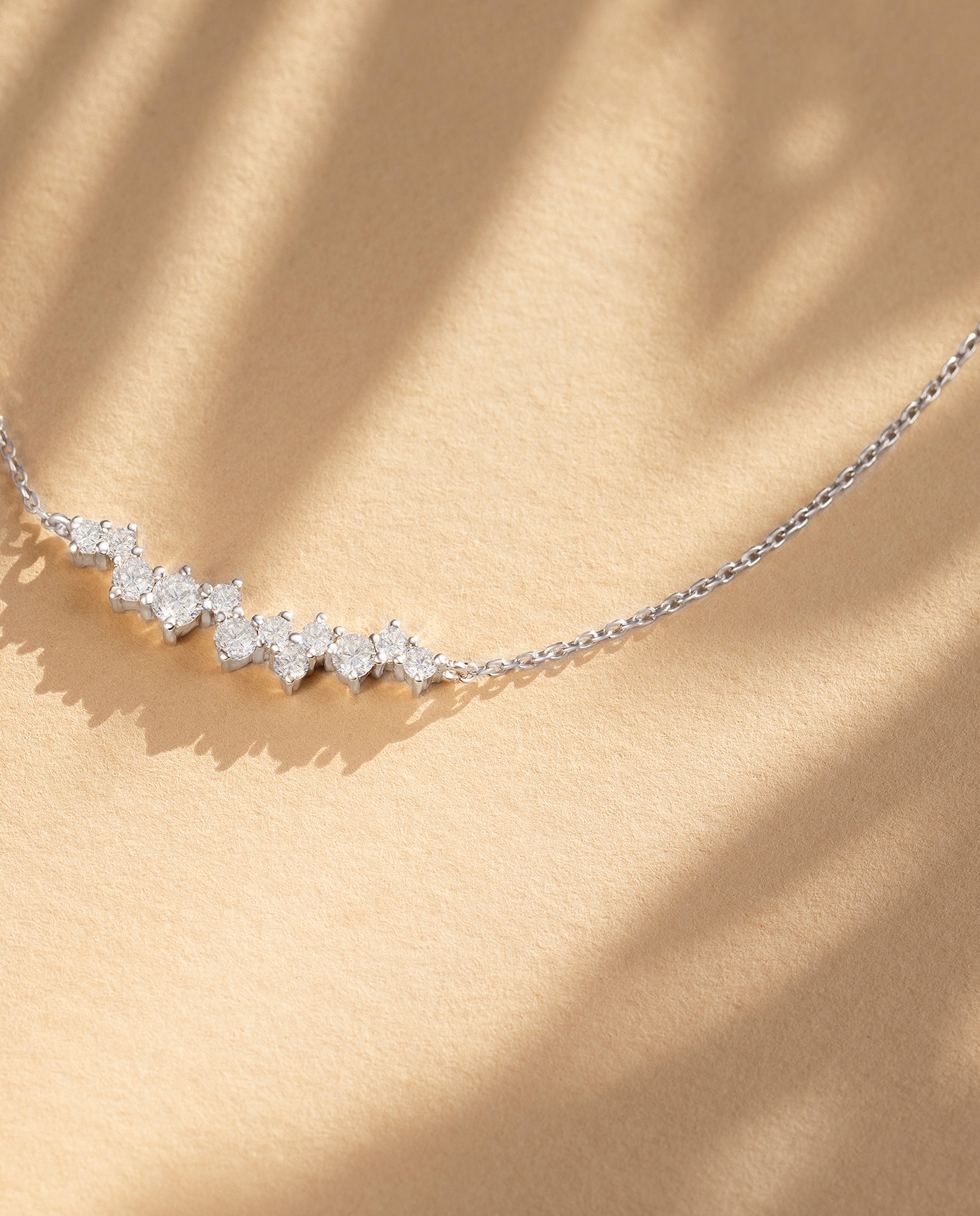 Gargantilla luz de luna de diamantes en oro blanco de 18 kt - MUMIT - Blanco Blanco-5