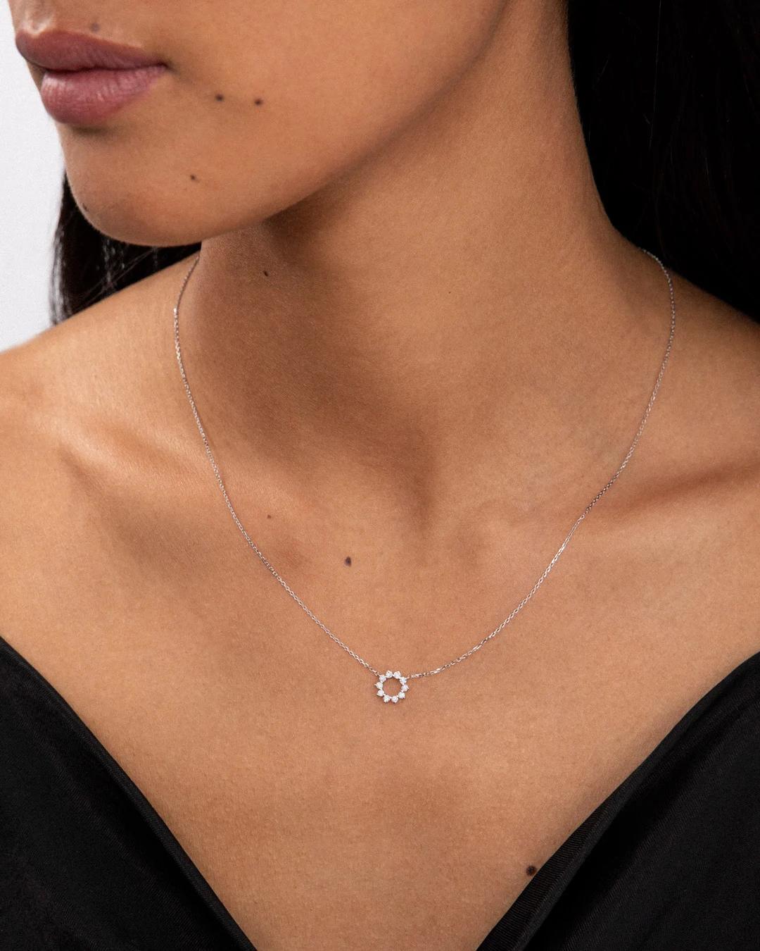 Gargantilla soleil de diamantes en oro de 18 kt - MUMIT - Blanco Blanco-2