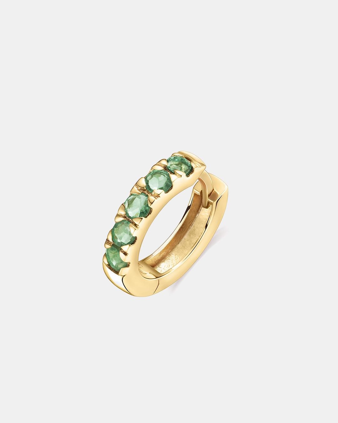 Imagen 0 de Pendiente piercing eternity colors bold de esmeralda en oro amarillo de 18 kt Verde