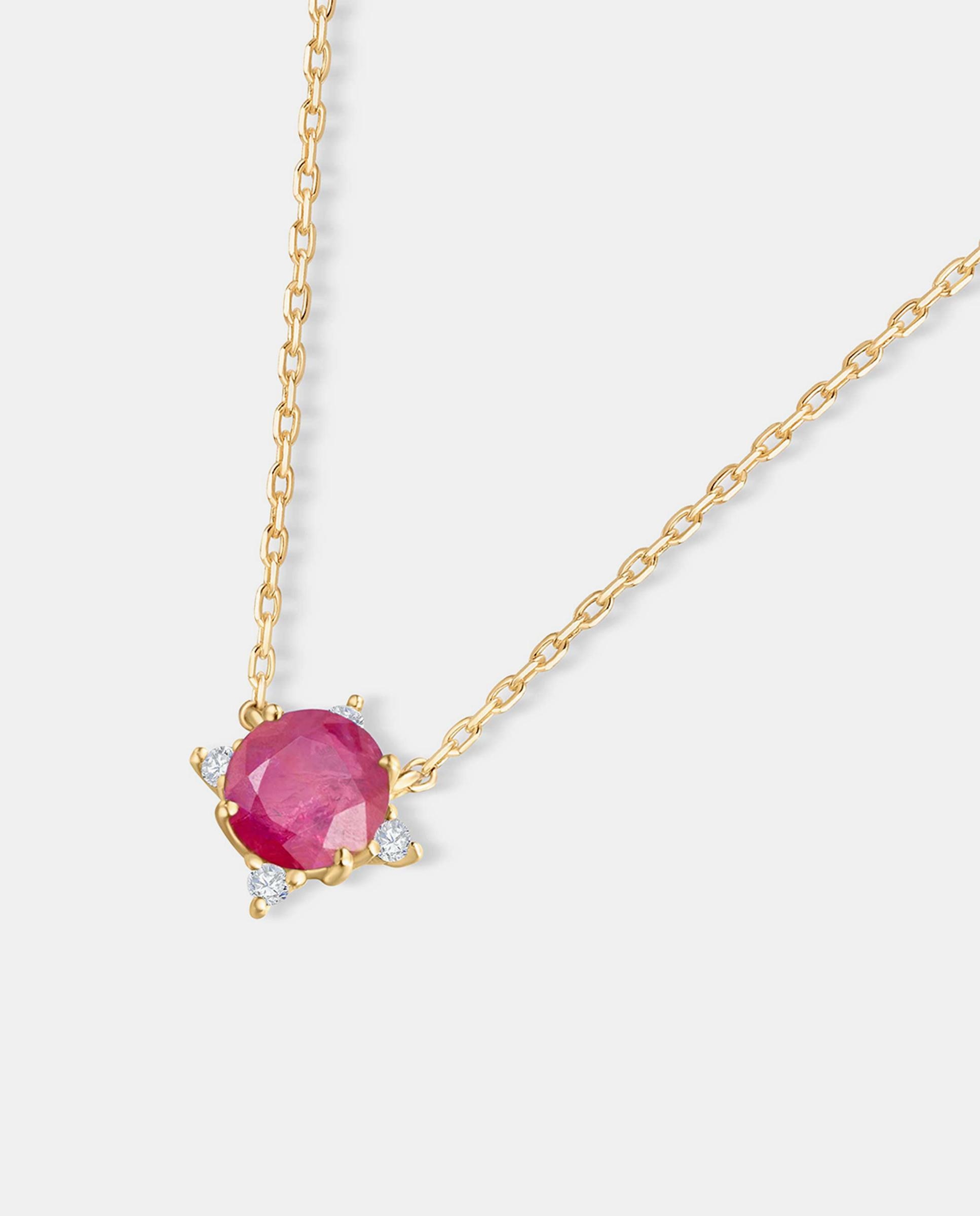 Gargantilla crown de rubí en oro amarillo de 18 kt - MUMIT - Dorado Dorado-2