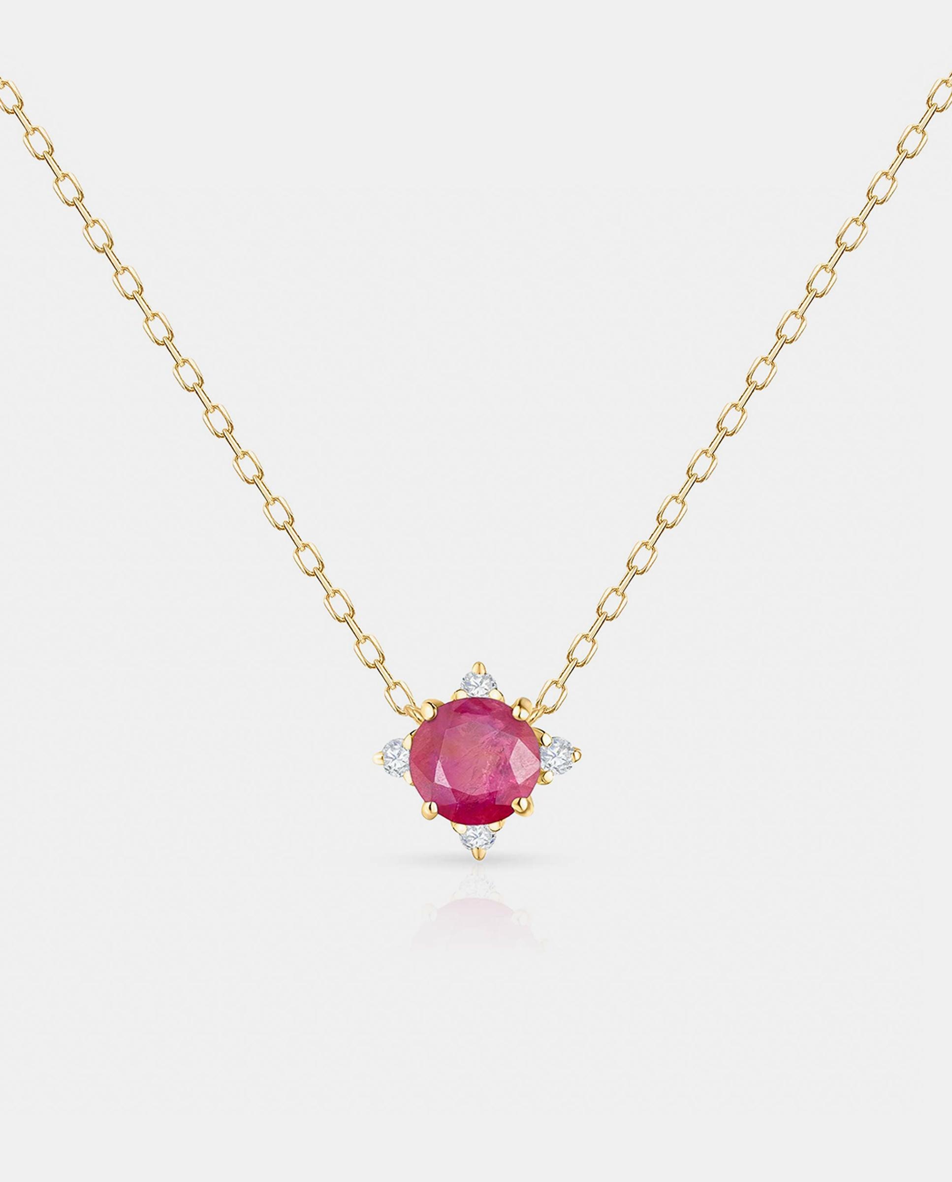 Gargantilla crown de rubí en oro amarillo de 18 kt - MUMIT - Dorado Dorado-3