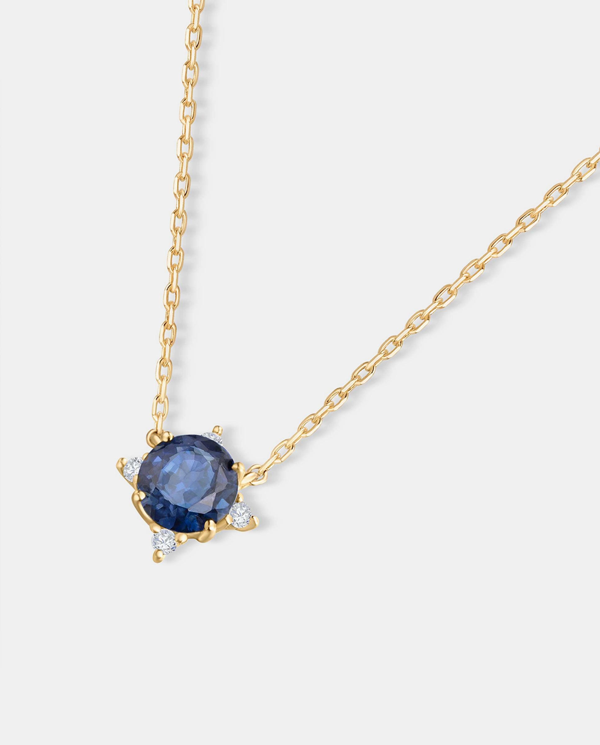 Gargantilla crown de zafiro en oro amarillo de 18 kt - MUMIT - Azul Azul-3