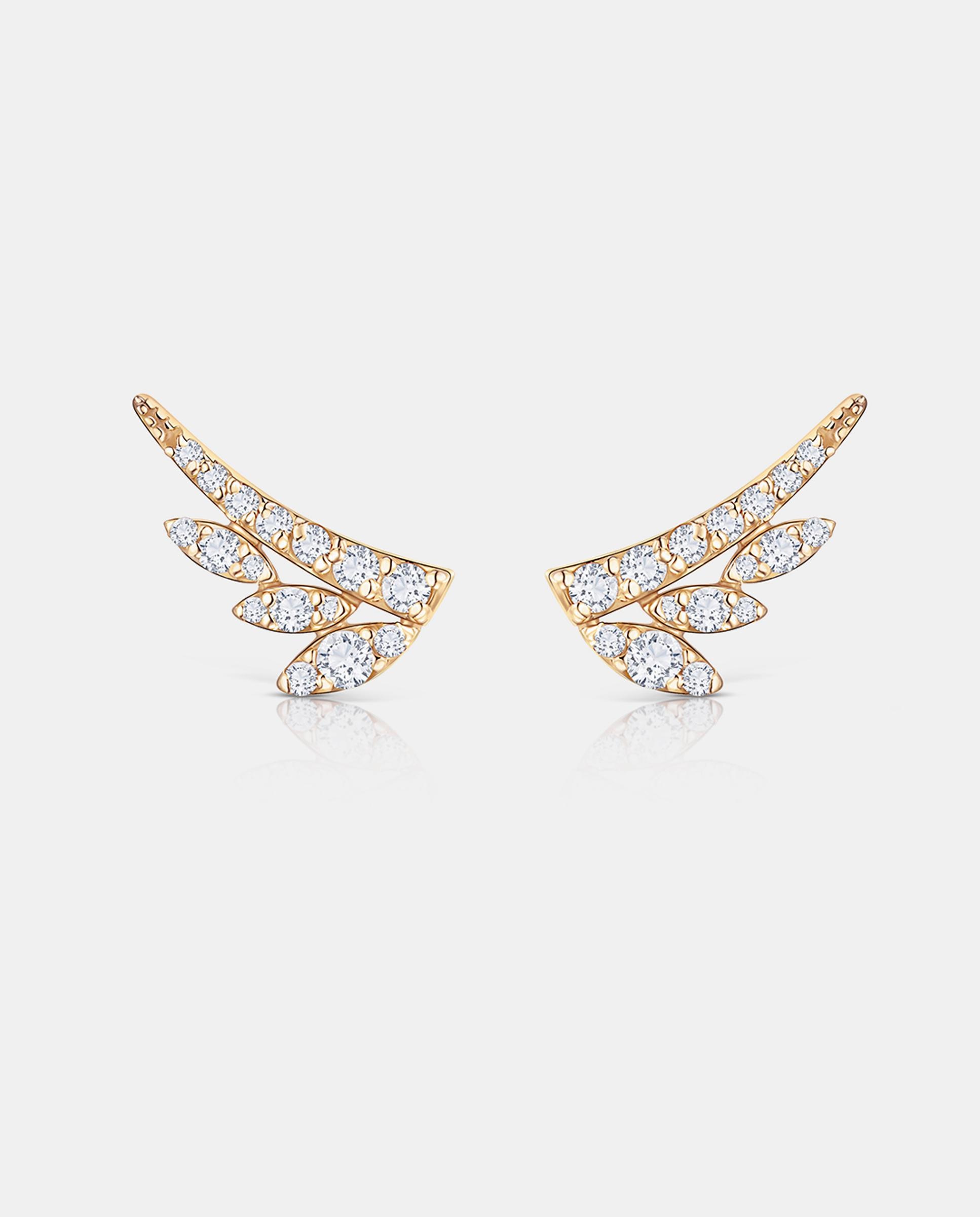 Imagen 1 de Pendientes leaf diamonds en oro amarillo de 18 kt Dorado