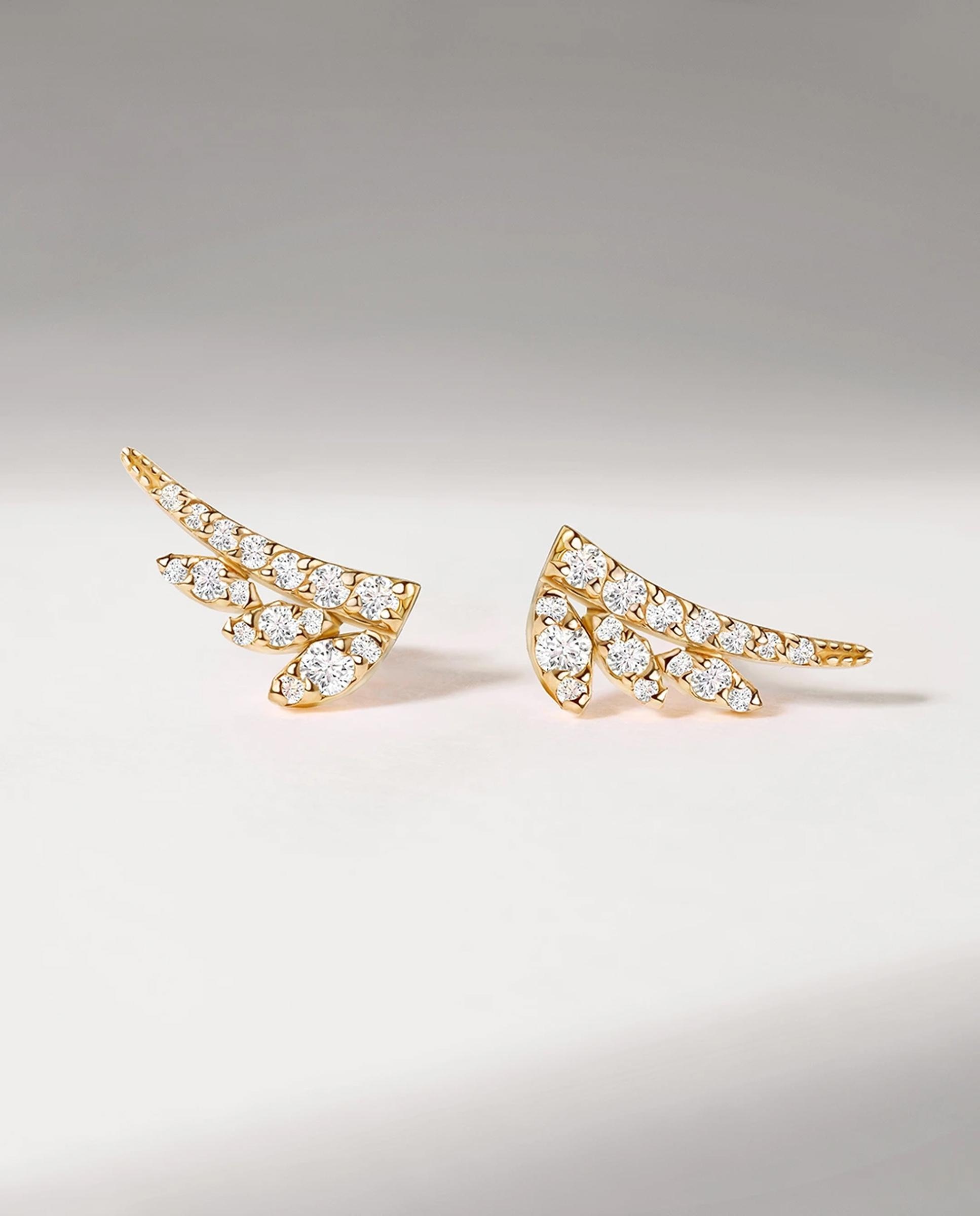 Imagen 5 de Pendientes leaf diamonds en oro amarillo de 18 kt - MUMIT - Dorado Dorado