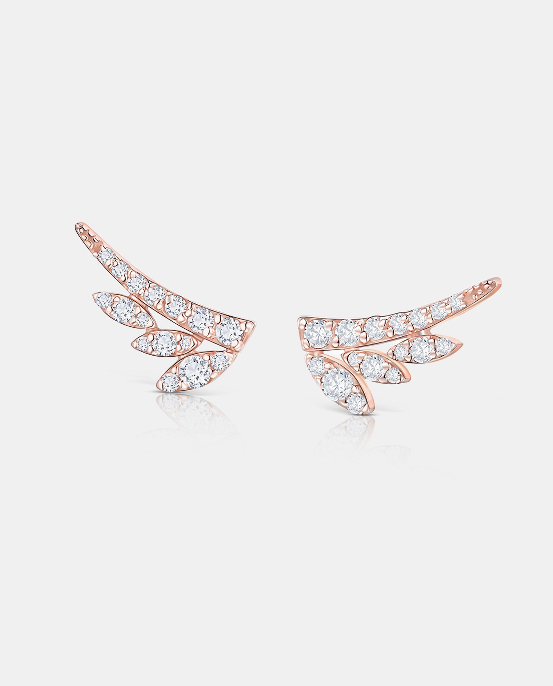 Imagen 2 de Pendientes leaf diamonds en oro rosa de 18 kt - MUMIT - Dorado Dorado