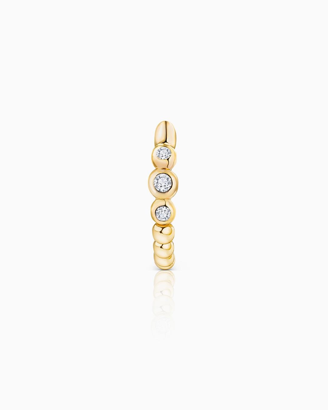 Pendiente piercing bubble diamonds en oro amarillo de 18 kt - MUMIT - Blanco Blanco-2