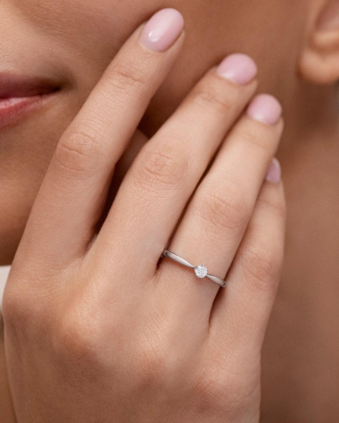 Imagen 2 de Anillo de compromiso always de diamante 0,10 cts. en oro blanco de 18 kt - MUMIT - Blanco Blanco