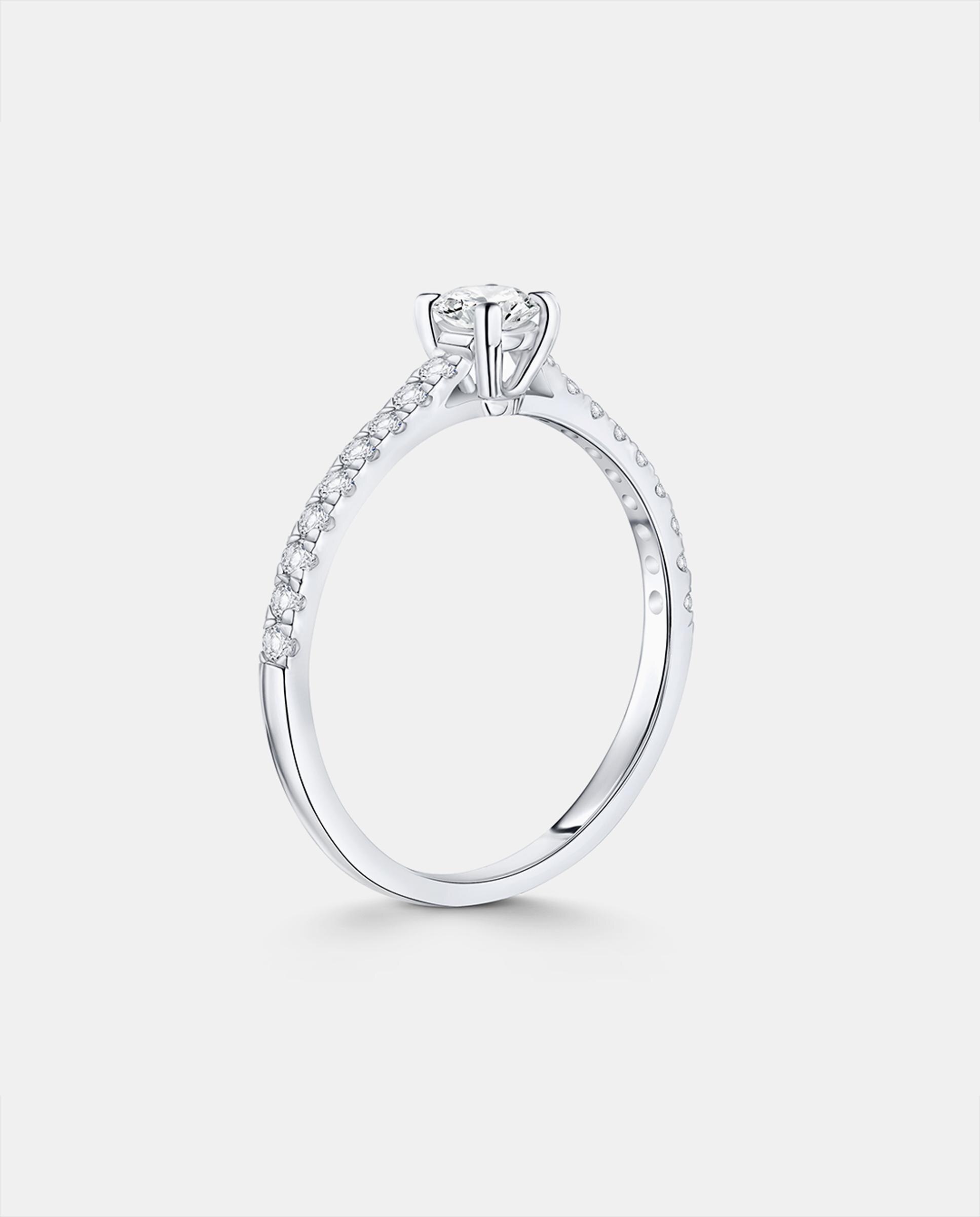 Anillo de compromiso odette de diamantes 0,50 cts. en oro blanco de 18 kt - MUMIT - Plateado Plateado-4