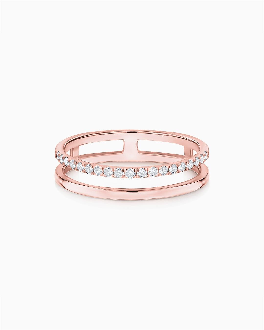 Imagen 0 de Sortija selene de diamantes en oro rosa de 18 kt Blanco