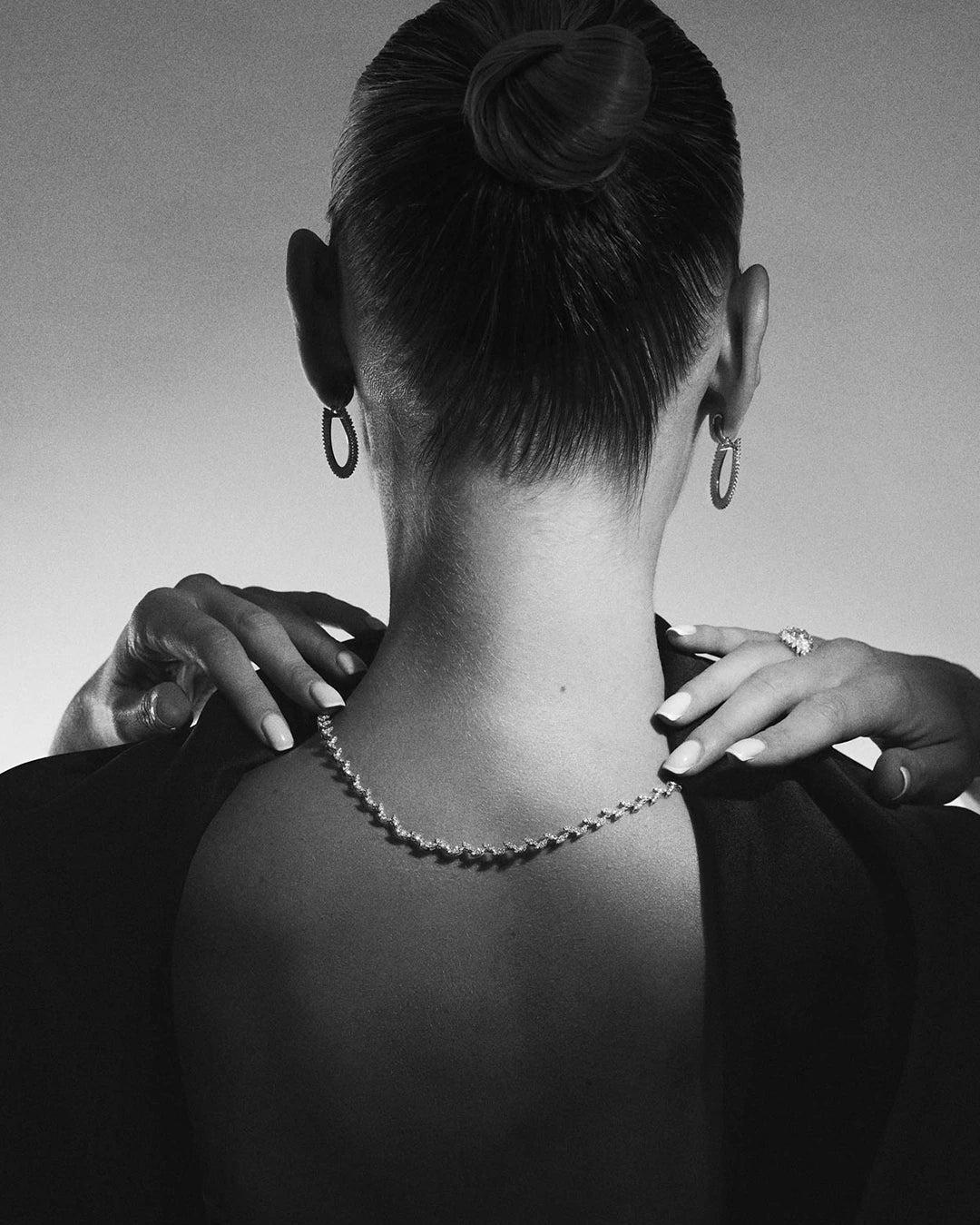 Gargantilla willow de diamantes en oro de 18 kt - MUMIT - Blanco Blanco-4