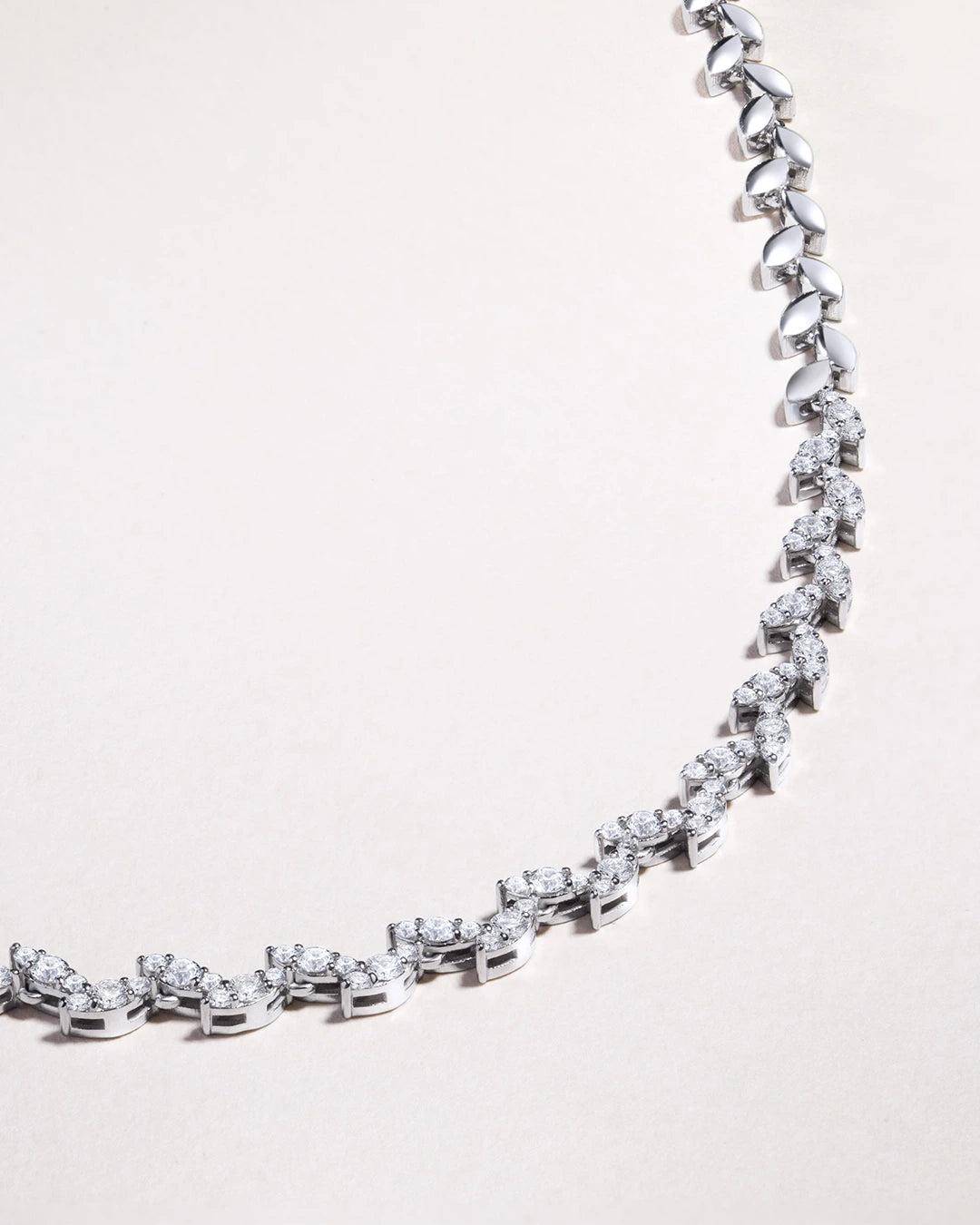 Gargantilla willow de diamantes en oro de 18 kt - MUMIT - Blanco Blanco-5