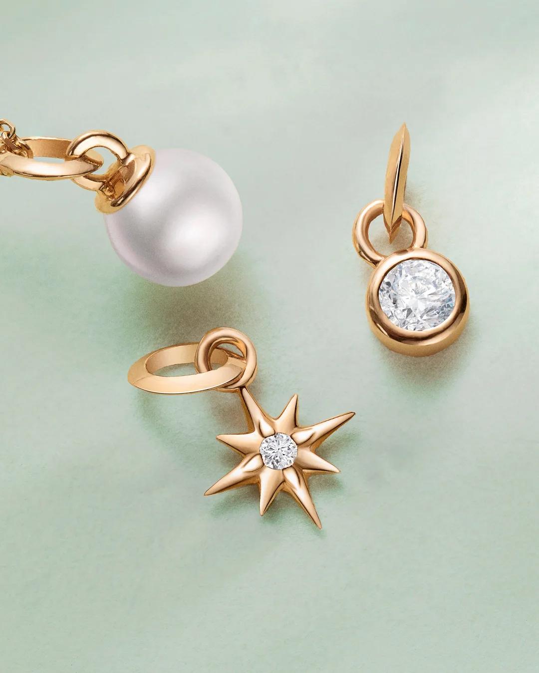 Charm colgante perla s en oro amarillo de 18 kt Blanco MUMIT Blanco-5
