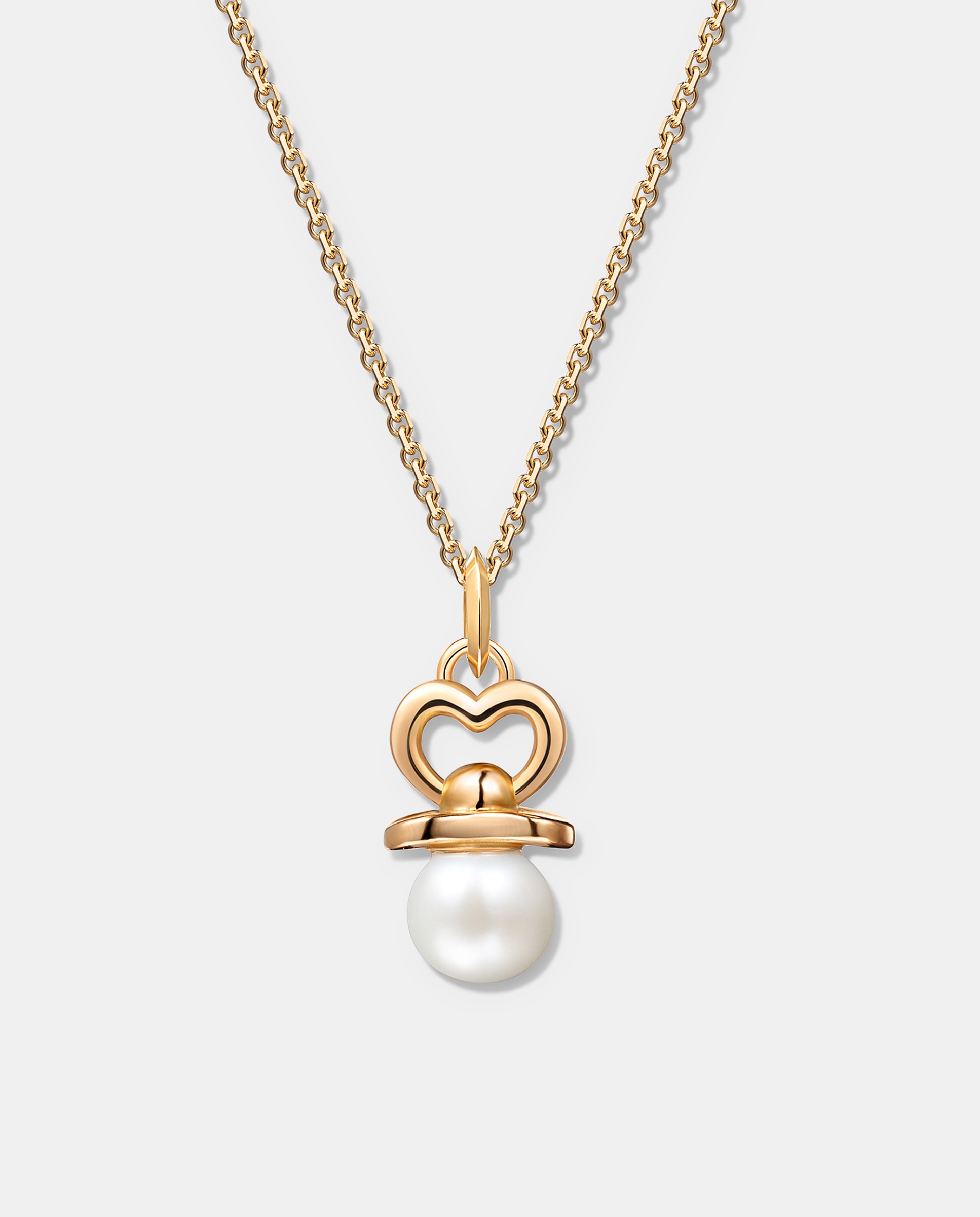 Imagen 0 de Charm colgante chupete s de perla en oro amarillo de 18 kt Blanco