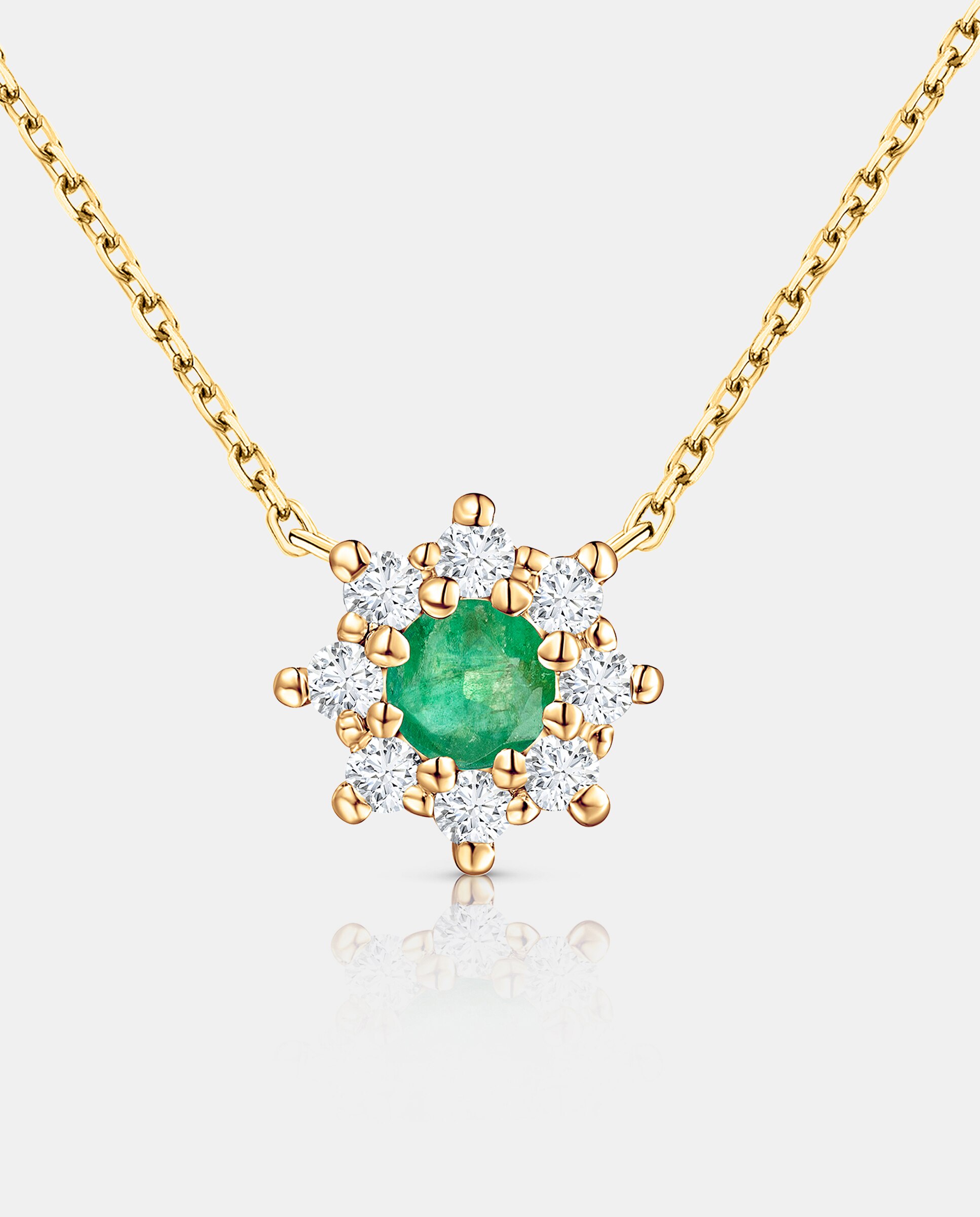 Cadena con colgante astrid de esmeralda y diamantes en oro amarillo de 18 kt - MUMIT - Blanco Blanco-2