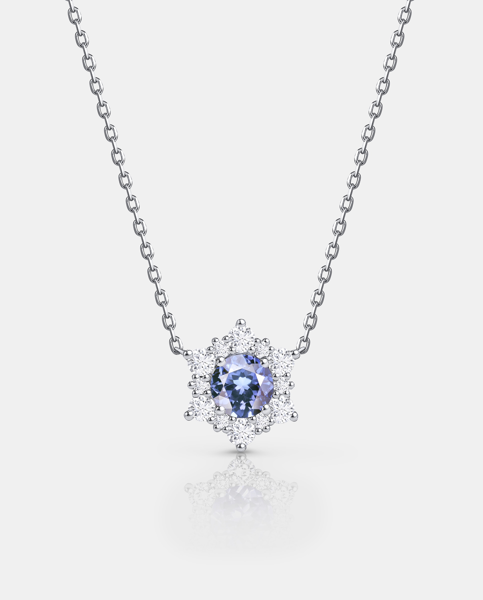 Cadena con colgante spirit of the rose de tanzanita y diamantes en oro blanco de 18 kt - MUMIT - Blanco Blanco-1