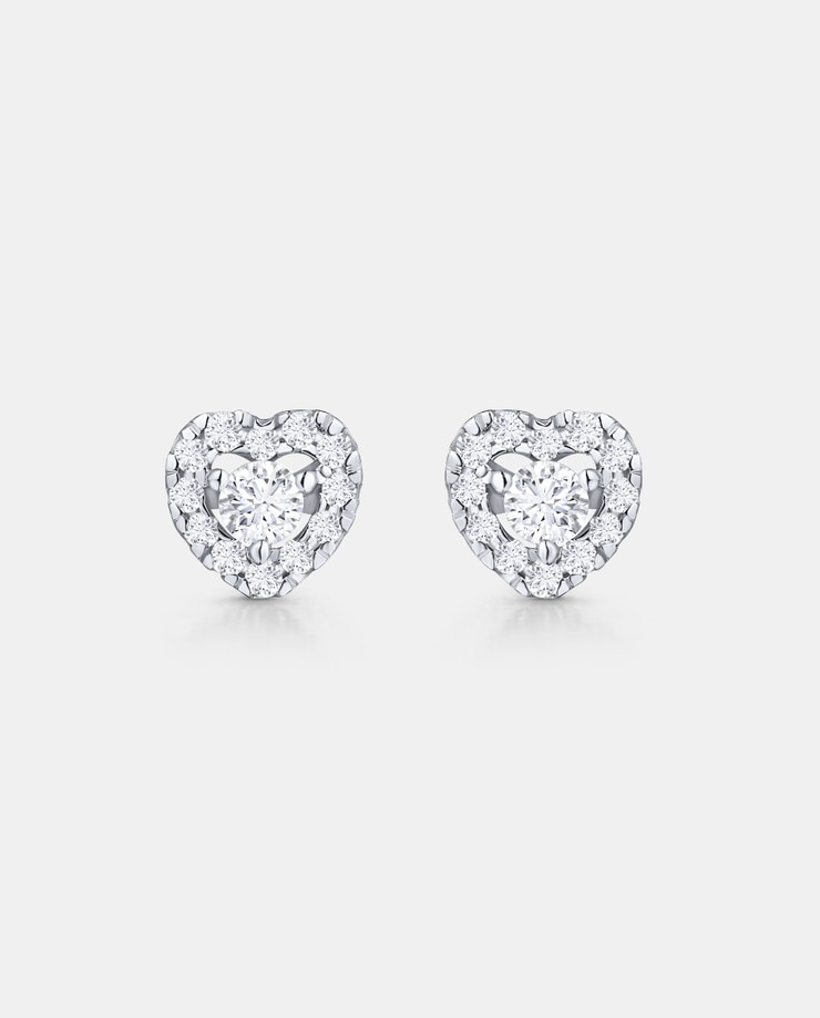 Pendientes corazón ariadne de diamantes en oro blanco de 18 kt Blanco MUMIT Blanco-1