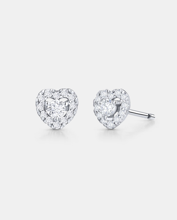 Pendientes corazón ariadne de diamantes en oro blanco de 18 kt Blanco MUMIT Blanco-2