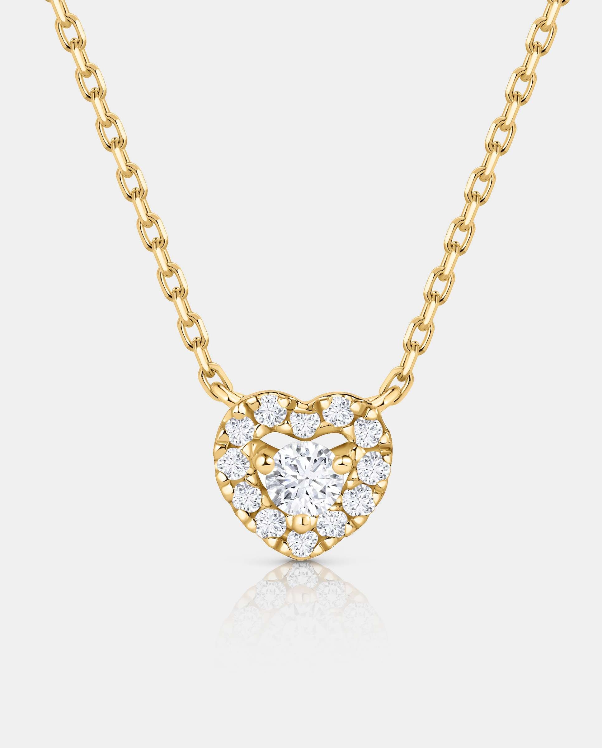 Gargantilla corazón Ariadne de diamantes en oro amarillo de 18 kt - MUMIT - Blanco Blanco-1